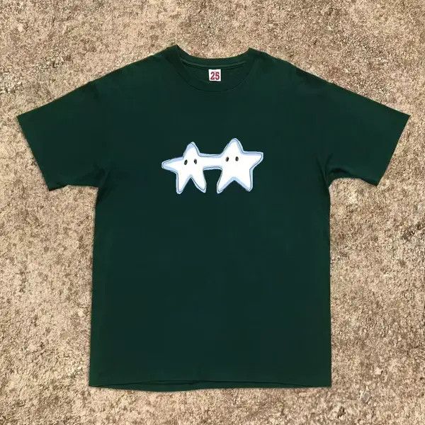Japanese Brand Fuyuka x Aida Green casual retro star print cotton tee Size US L / EU 52-54 / 3 - 1 Thumbnail