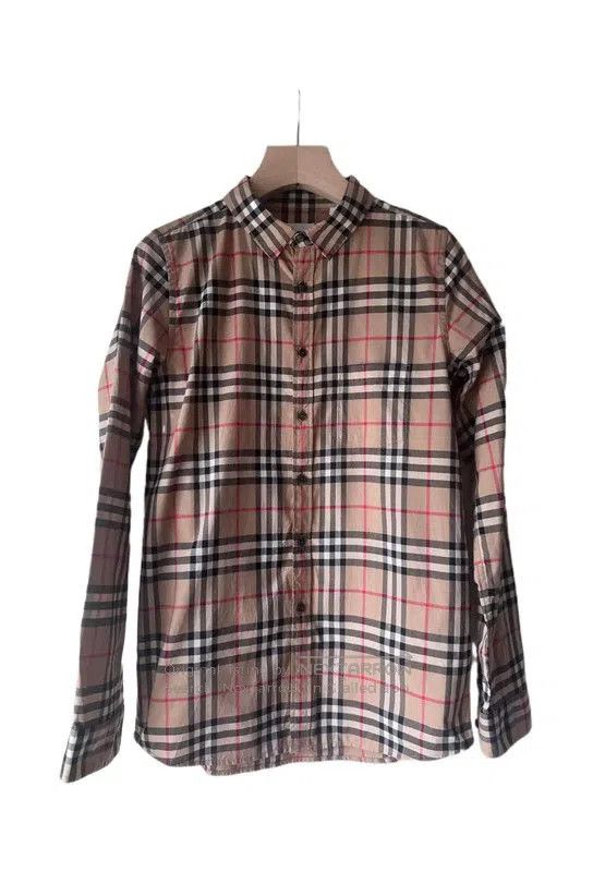 Burberry Burberry Beige Cotton Plaid Long Sleeve Shirt. Size L / US 10 / IT 46 - 1 Thumbnail