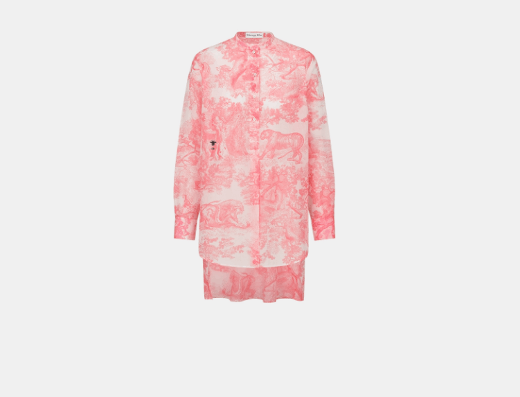 Dior o1w1db10925 341B54 Long Blouse in White/Candy Pink Size M / US 6-8 / IT 42-44 - 1 Thumbnail