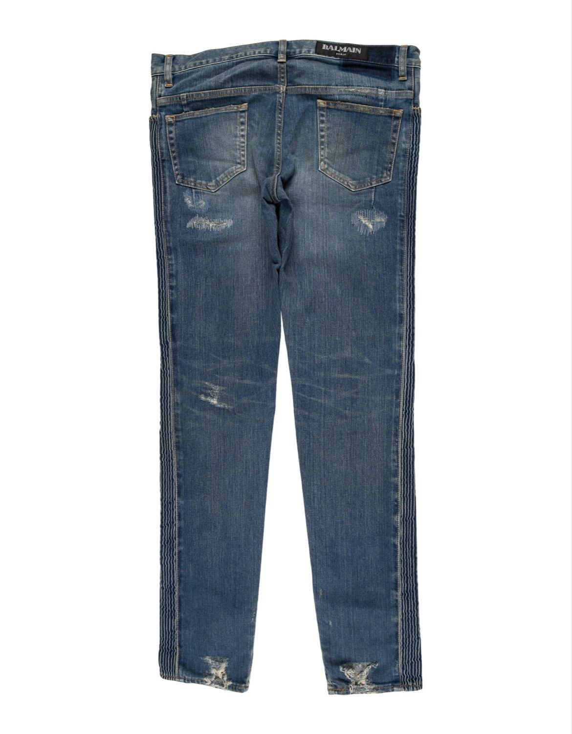 Balmain VERY RARE: S/S 2018 Balmain Destroyed Homme Skinny Jeans Size US 32 / EU 48 - 2 Thumbnail