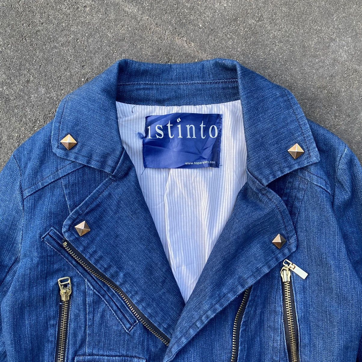 Beauty Beast × If Six Was Nine × Japanese Brand Y2K Studded Crop Denim Jacket Punk Rock Style Size US XS / EU 42 / 0 - 3 Thumbnail