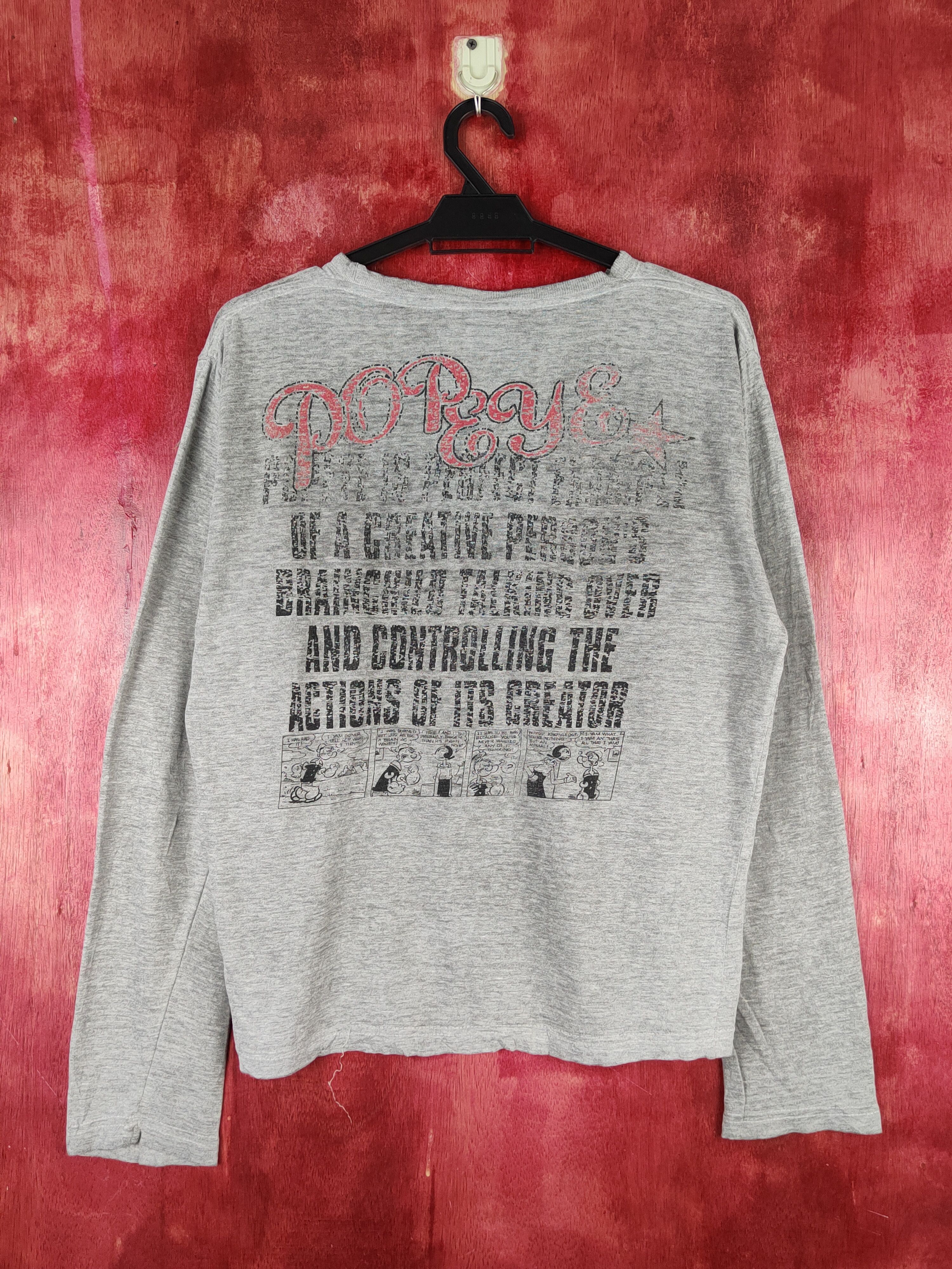 Cartoon Network Popeye-Vita vintage cartoon Gray Long Sleeve T-Shirts #S1359 Size US M / EU 48-50 / 2 - 9 Thumbnail