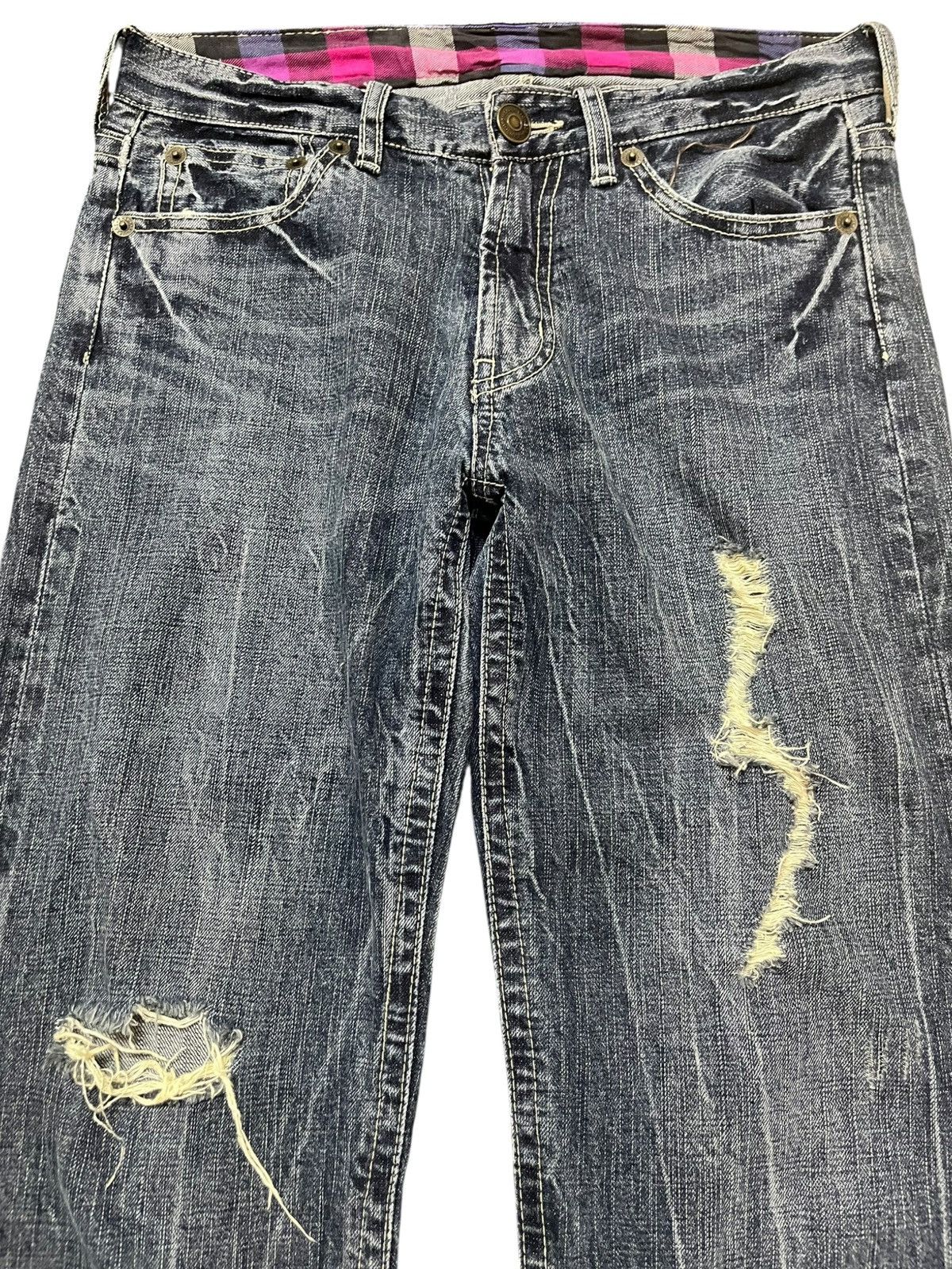 If Six Was Nine Vintage Japanese Brand Whiskers Grunge Distressed Denim Size US 31 - 6 Thumbnail