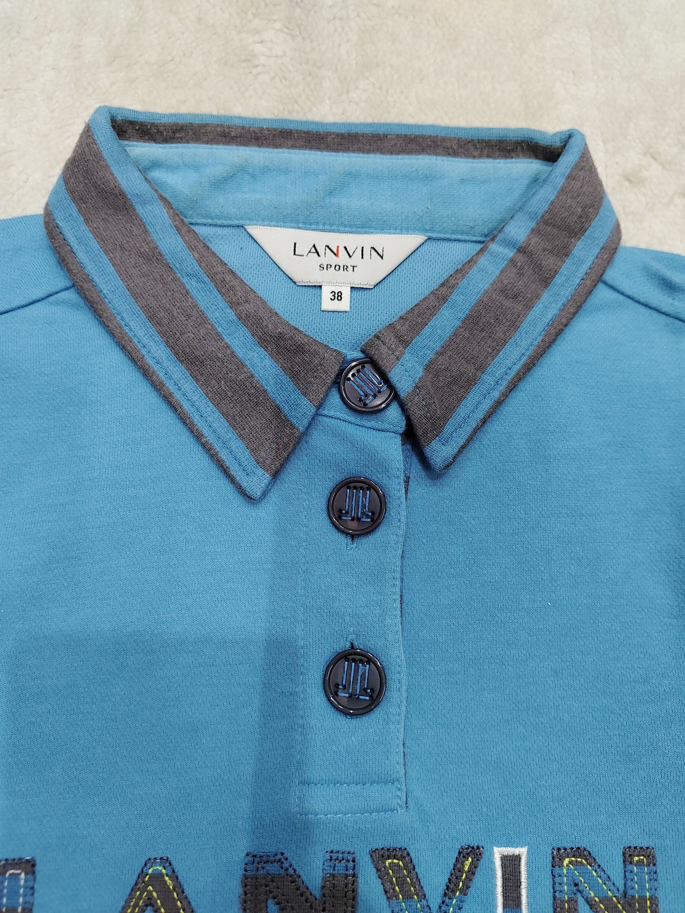 Lanvin Lanvin Sport- Spellout Pacth Metal Studs Logo Polo Shirt Size M / US 6-8 / IT 42-44 - 4 Thumbnail