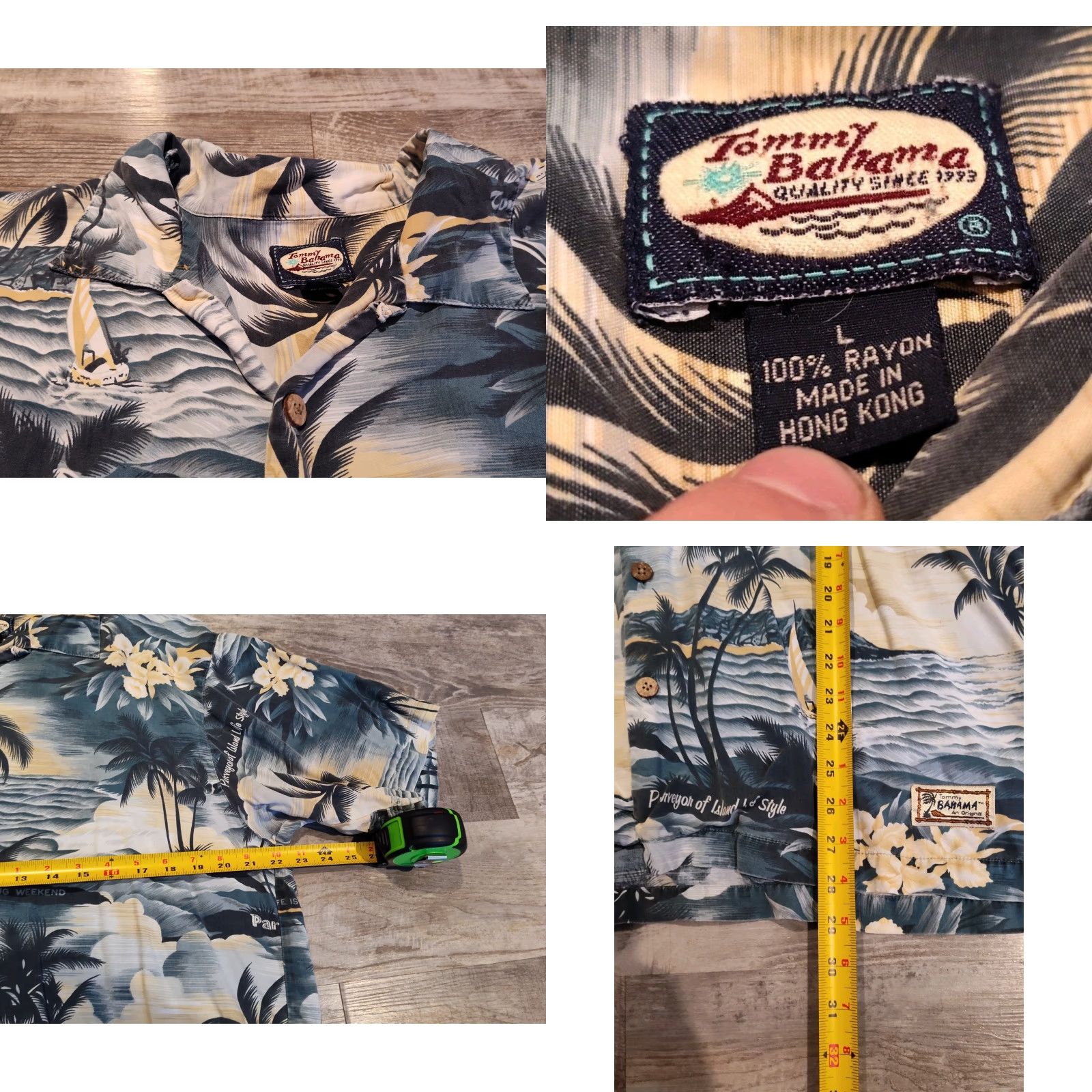 Tommy Bahama VINTAGE Tommy Bahama Shirt Men Large Rayon Short Sleeve Floral Print Pockets Tropical 90s Size US L / EU 52-54 / 3 - 8 Thumbnail