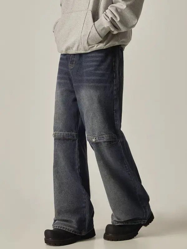 VIBE Retro street wash patchwork hollow jeans Size US 32 / EU 48 - 4 Thumbnail