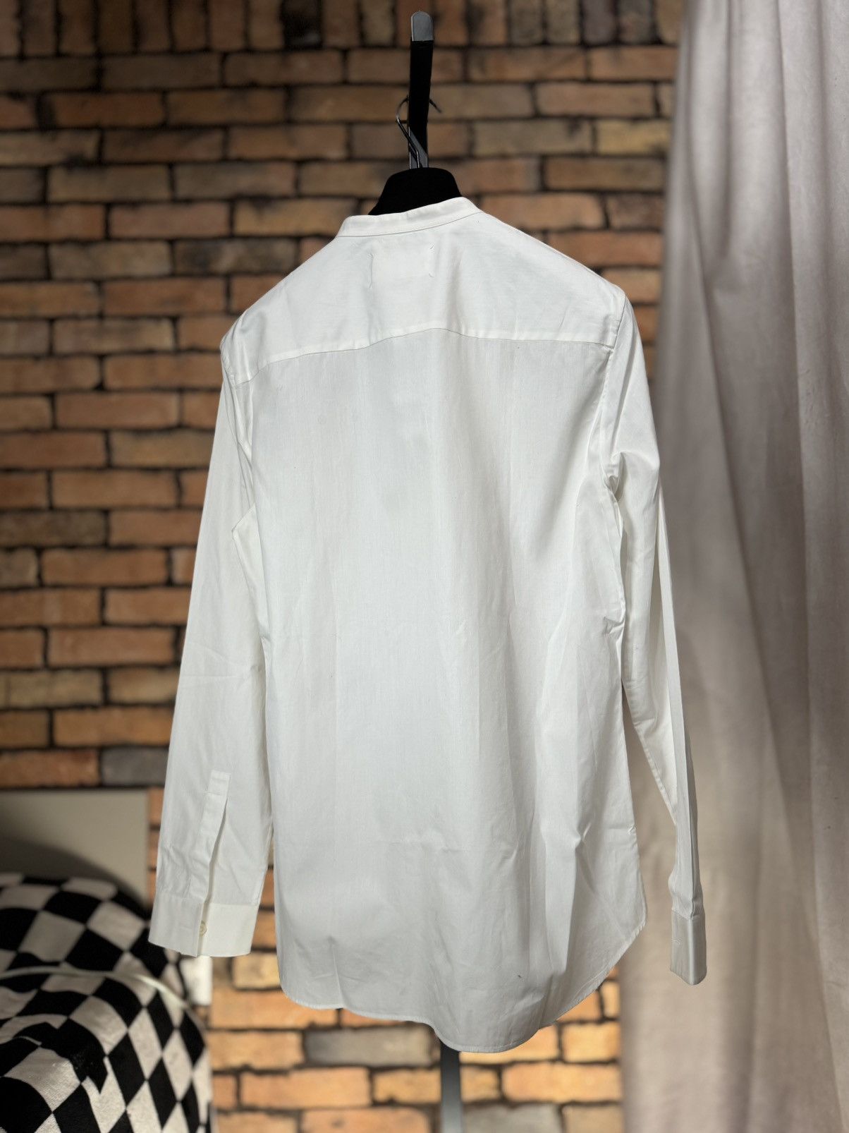 Maison Margiela FW15 $820 MANDARIN COLLAR IVORY WHITE BUTTON UP SHIRT Size US L / EU 52-54 / 3 - 2 Thumbnail