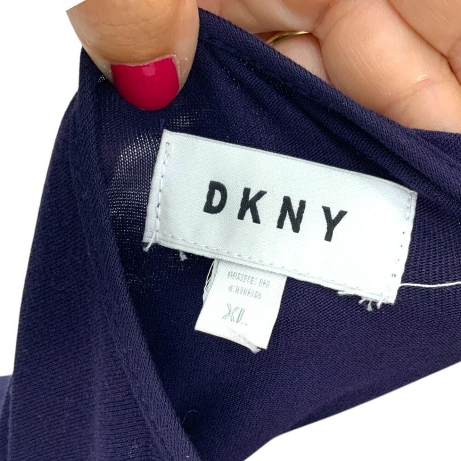 DKNY DKNY Logo Navy Blue Spaghetti Strap Knit Tank Top XL NWOT Size XL / US 12-14 / IT 48-50 - 4 Thumbnail