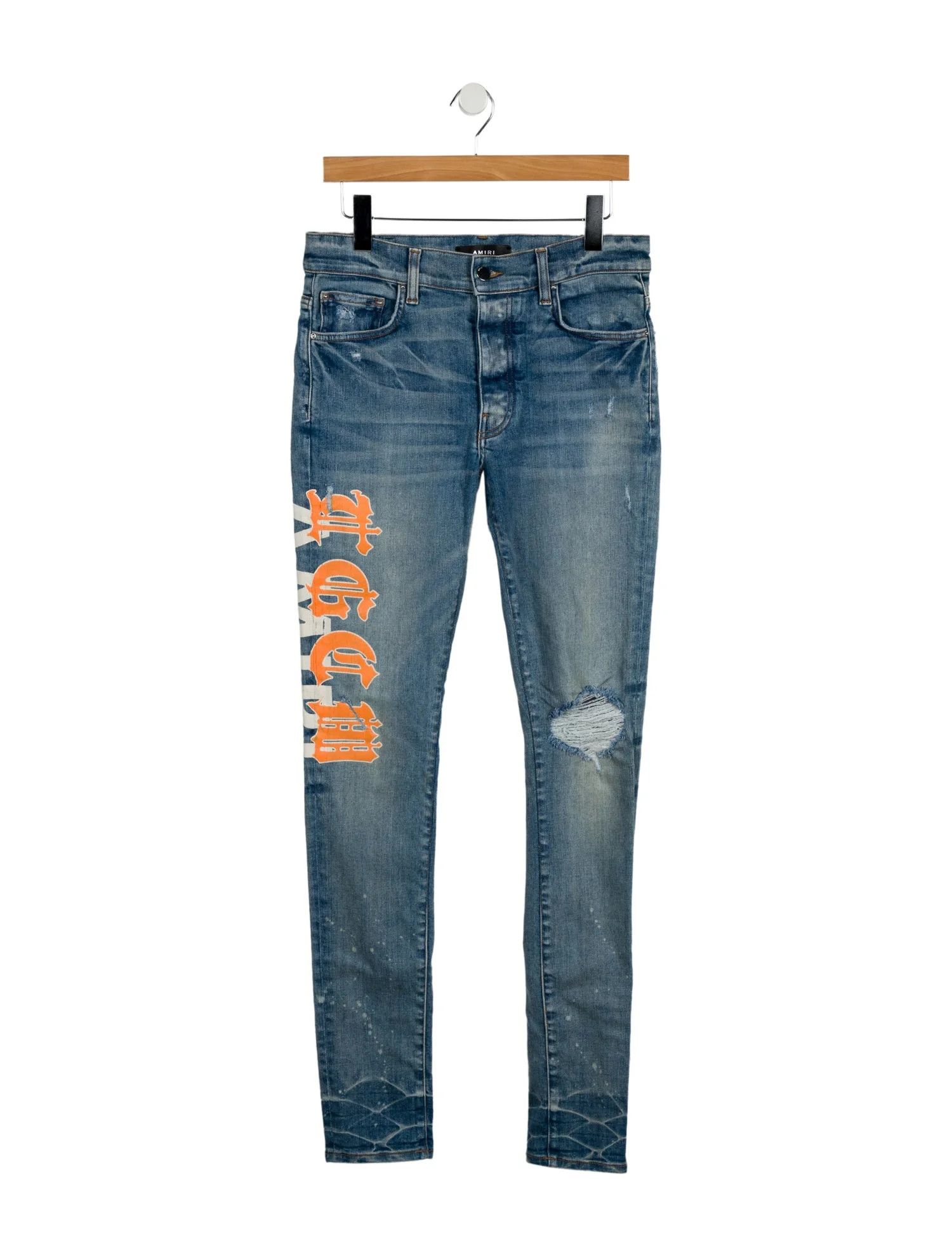 Amiri o1gr1nt0325 T.G.C.W Amiri Jeans in Blue/Orange Size US 31 - 1 Preview
