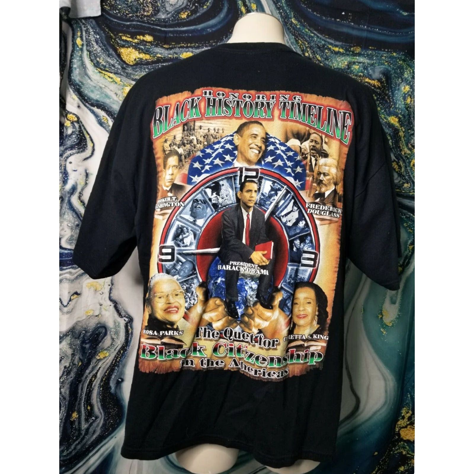 Gildan Mens 2XL Black History Month 365 Rap Tees Double Sided T Shirt Obama MLK Malcom Shirt Men Black History Month Rap Tees Double Sided T Shirt 2XL Mens Size US XXL / EU 58 / 5 - 3 Thumbnail