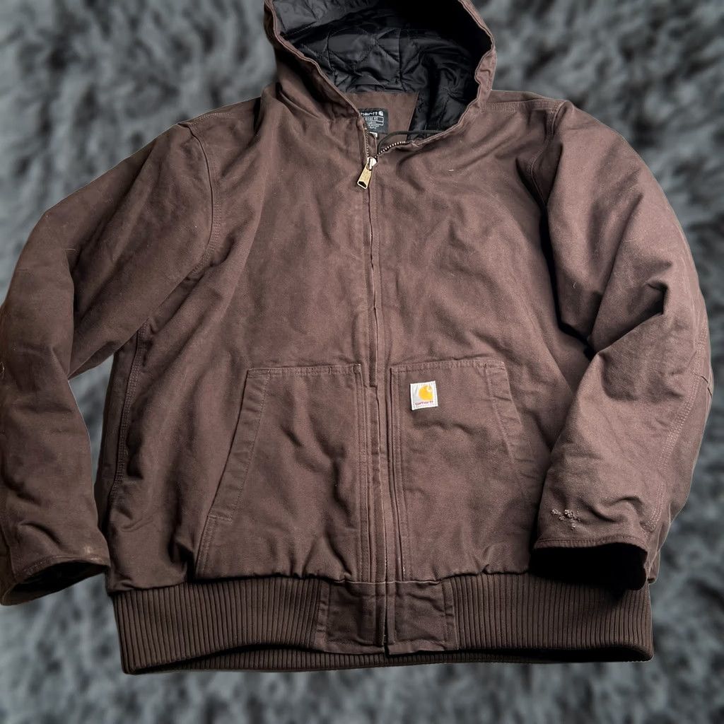 Carhartt Carhartt J141 DKB Dark Brown Jacket Sherpa-Lined M | Grailed