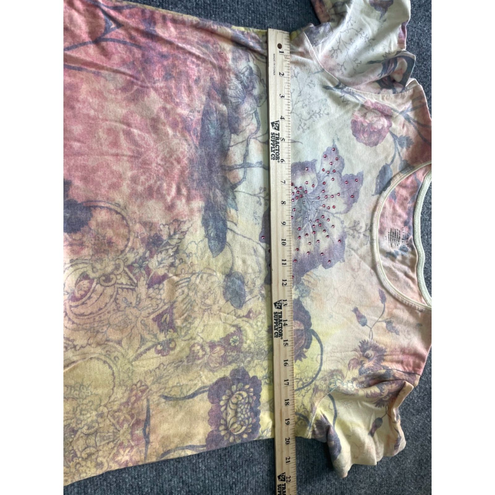 Vintage Embellished Shirt Womens M Floral Purple Yellow Top Size M / US 6-8 / IT 42-44 - 4 Thumbnail