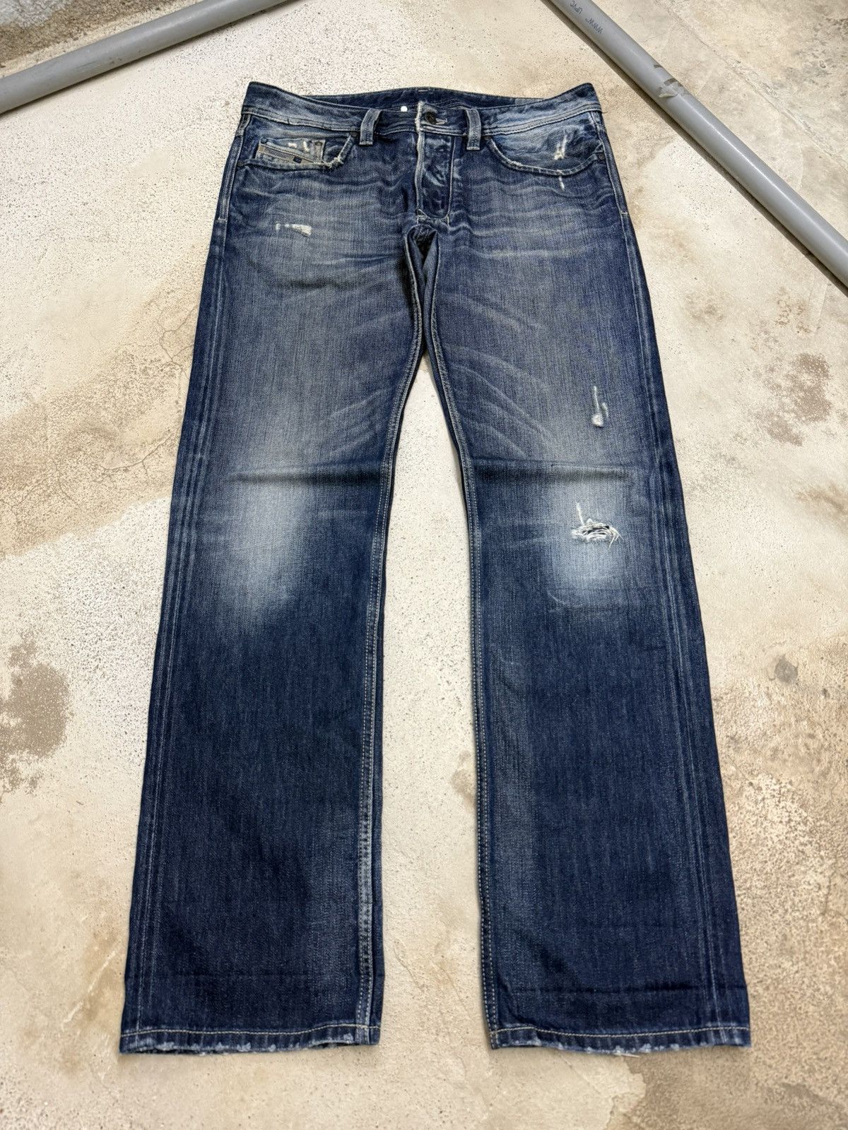 Diesel Diesel Industry Larkee Distress Whisker Button Denim Pants Size US 32 / EU 48 - 1 Thumbnail