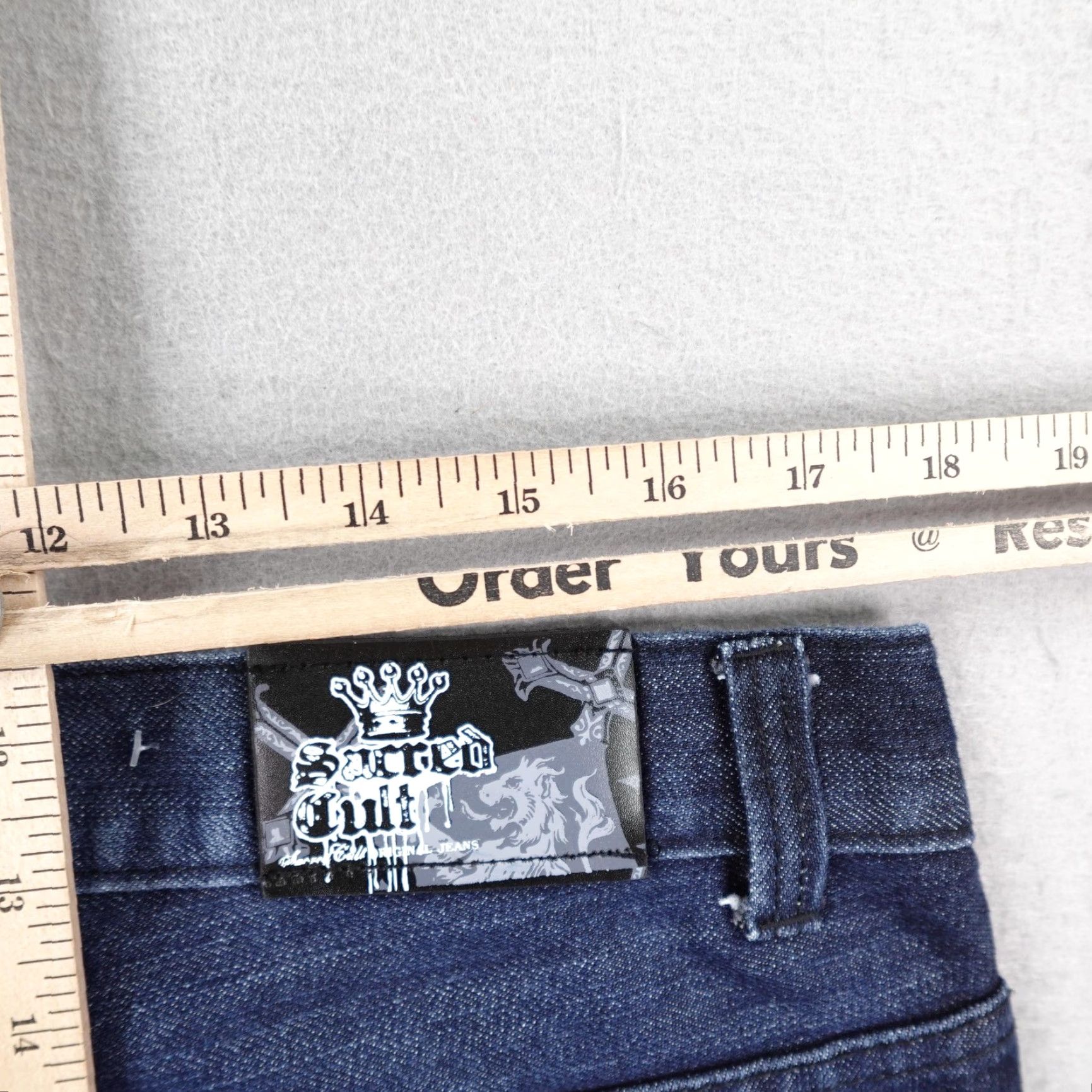 Denime Vintage Sacred Cult Shorts Men 40 Paisley Embroidered Baggy Denim Jorts Y2K Size US 40 / EU 56 - 6 Thumbnail