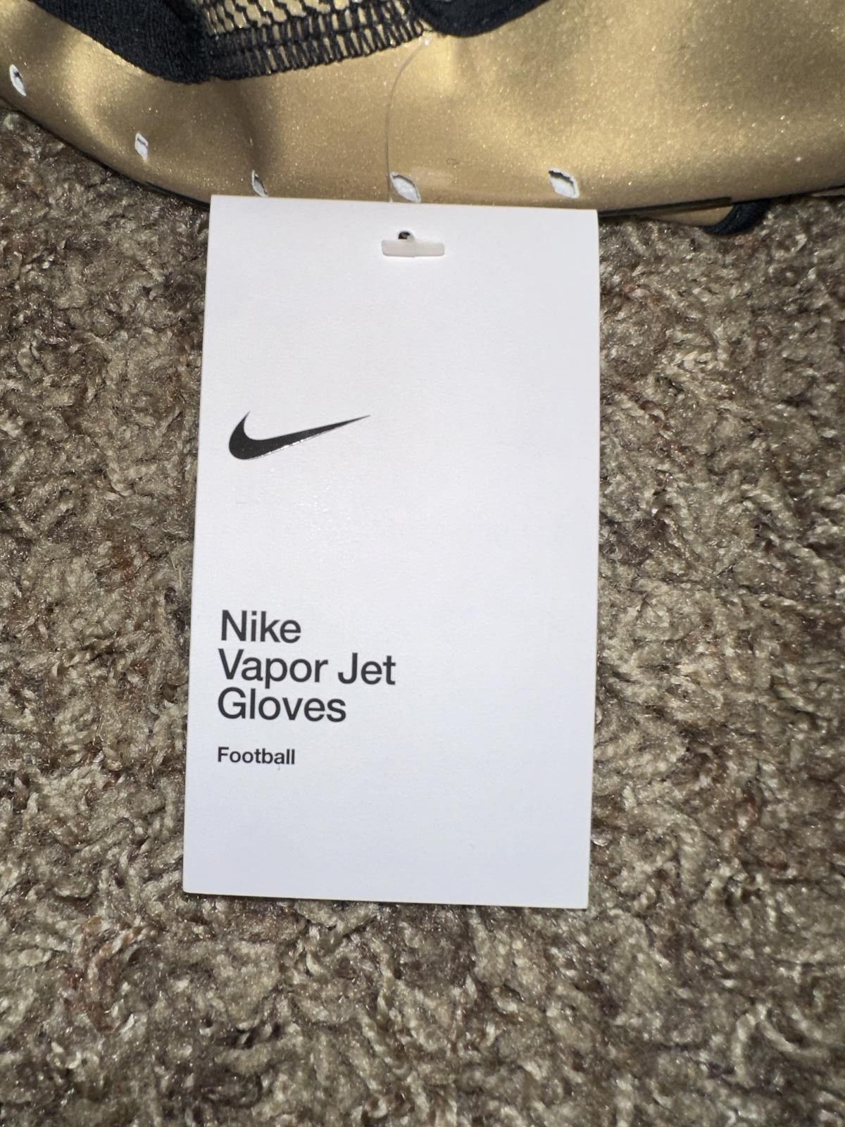 Nike Nike Vapor Jet 7.0 Football Gloves Black Gold Size ONE SIZE - 5 Thumbnail