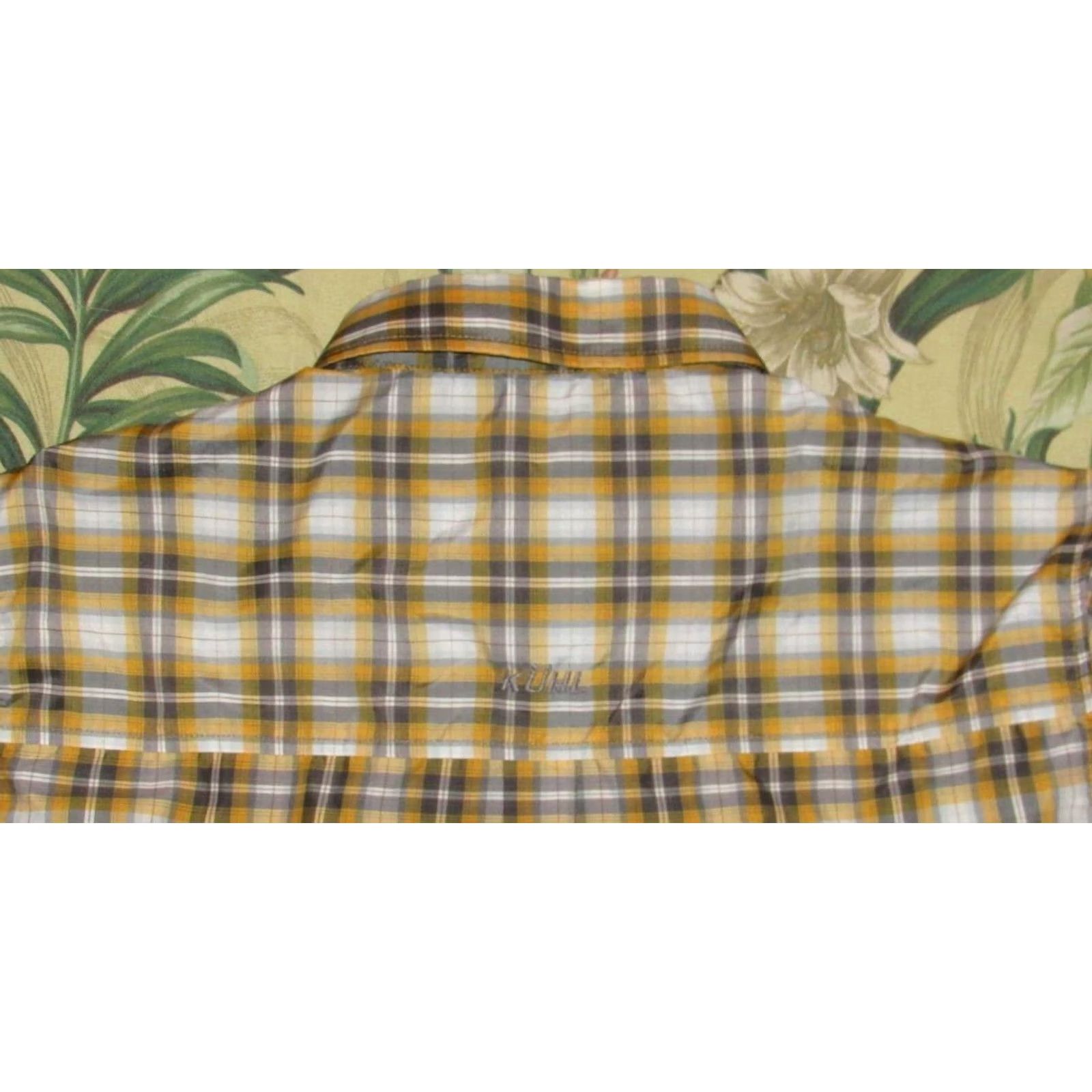 Vintage KUHL Yellow Grey Plaid Short Sleeve Pearl Snap Shirt Medium M Mens Size US M / EU 48-50 / 2 - 3 Thumbnail
