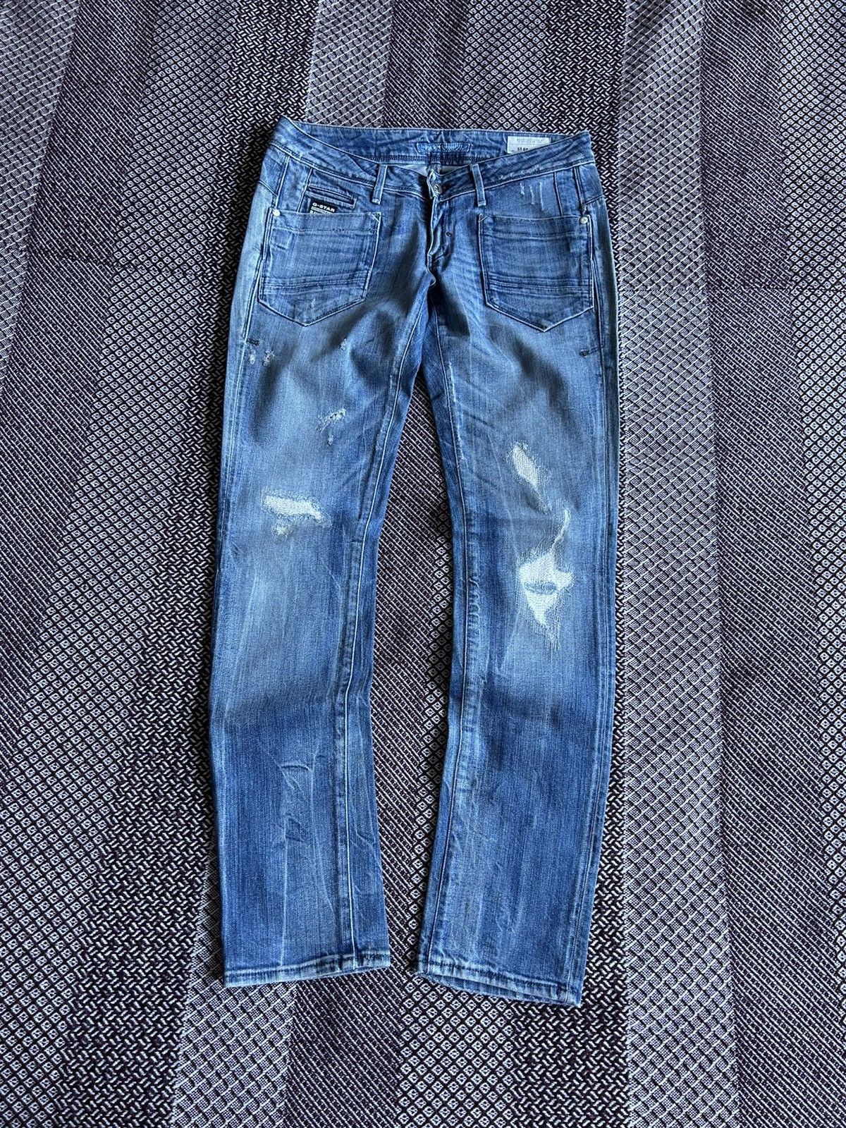 G-Star × Vintage Vintage G-star Raw Low Tapered Denim Distressed Jeans Sz 28 Size US 28 / EU 44 - 1 Thumbnail