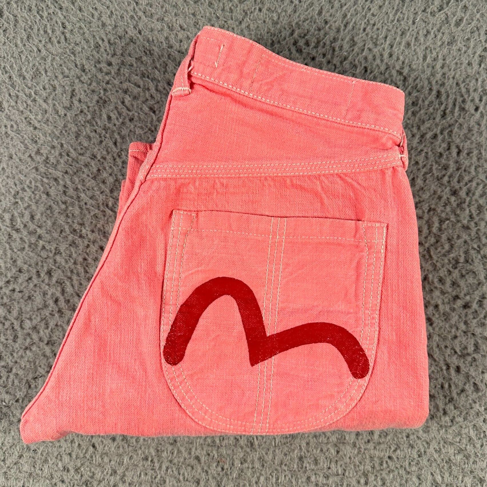 Yamane Jeans Pink 27 Inseam 26 Regular Fit Denim Cotton Straight Leg Jeans Womens