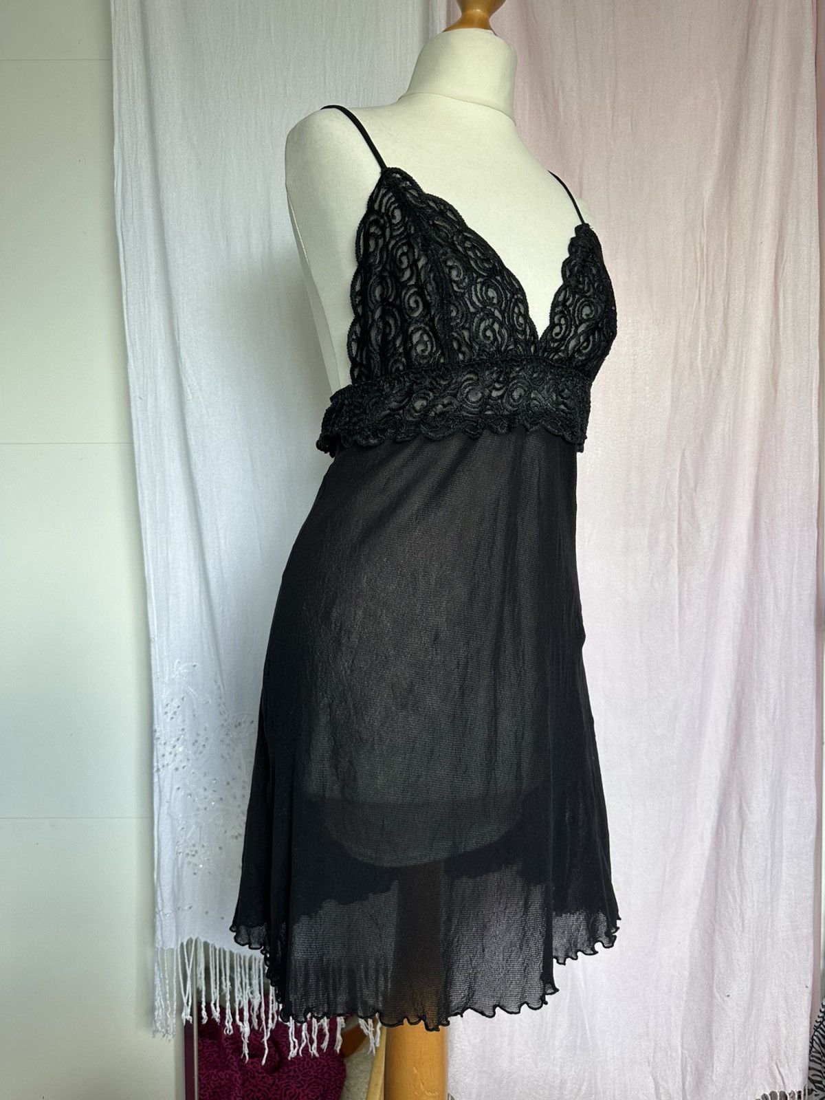 DKNY DKNY black sheer mesh slip dress size L Size L / US 10 / IT 46 - 2 Thumbnail