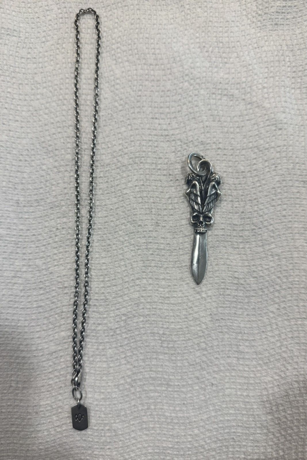 Yohji Yamamoto YOHJI YAMAMOTO GOTHIC SKULL DAGGER PENDANT + CHAIN Size ONE SIZE - 2 Thumbnail