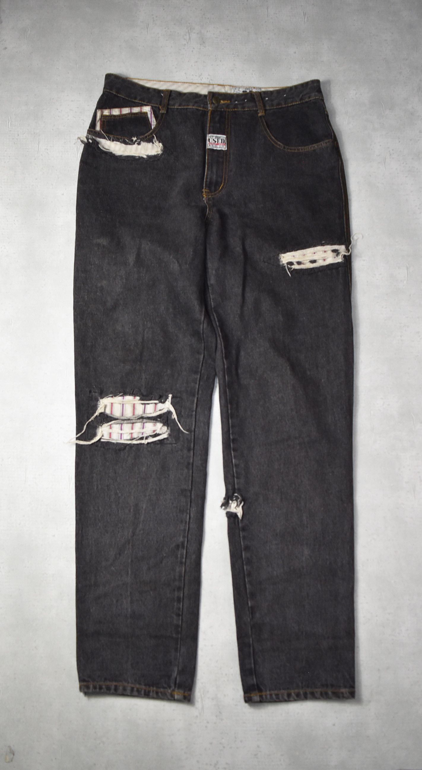 image of Get Used X Vintage Rebuild Patch Denim Pants 18-1-16 113 in Black, Men's (Size 36)