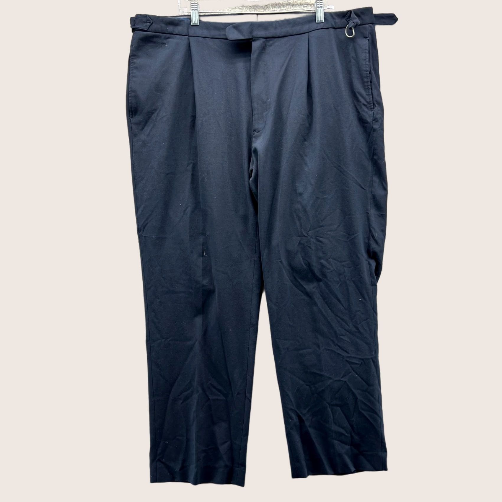 Polo Ralph Lauren VINTAGE Polo Ralph Lauren Pants Mens 43 Blue Navy Pleated Trousers Slacks 90s Dress Pants Regular Wo ol 90s Shirt? Size US 43 - 1 Thumbnail