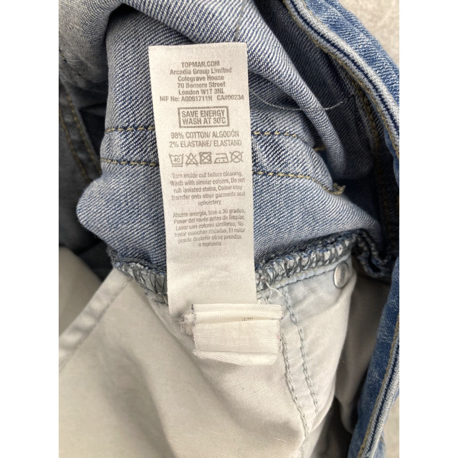 Topman Topman Jeans Womens 30R Blue Mid Rise Skinny Denim with Button Fly, 5-Pocket Design, Regular Fit Size 30" / US 8 / IT 44 - 7 Thumbnail