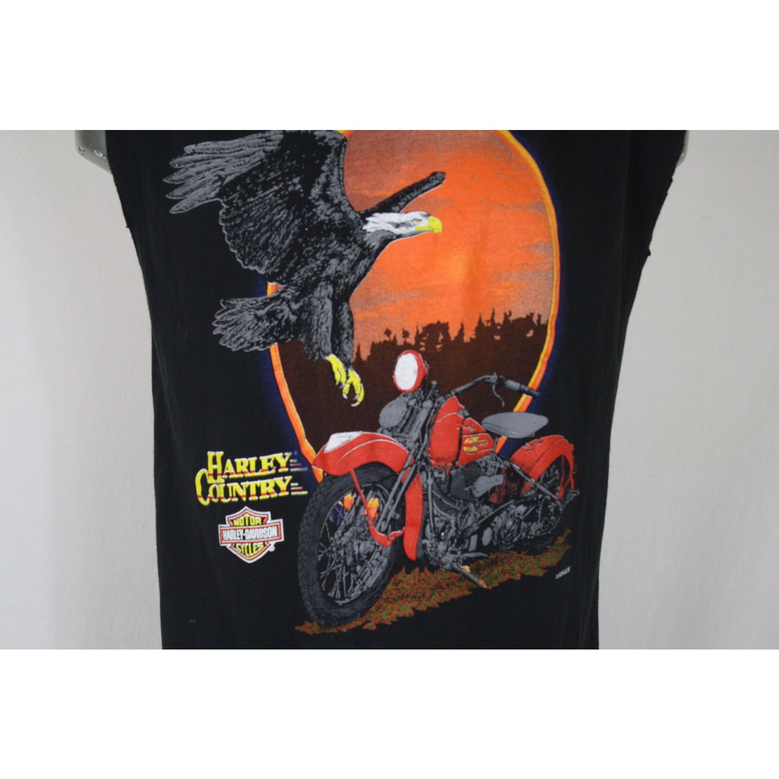 Harley Davidson × Vintage Vintage 90s Harley-Davidson Bald Eagle Sunset Shirt Made USA Size US L / EU 52-54 / 3 - 3 Thumbnail