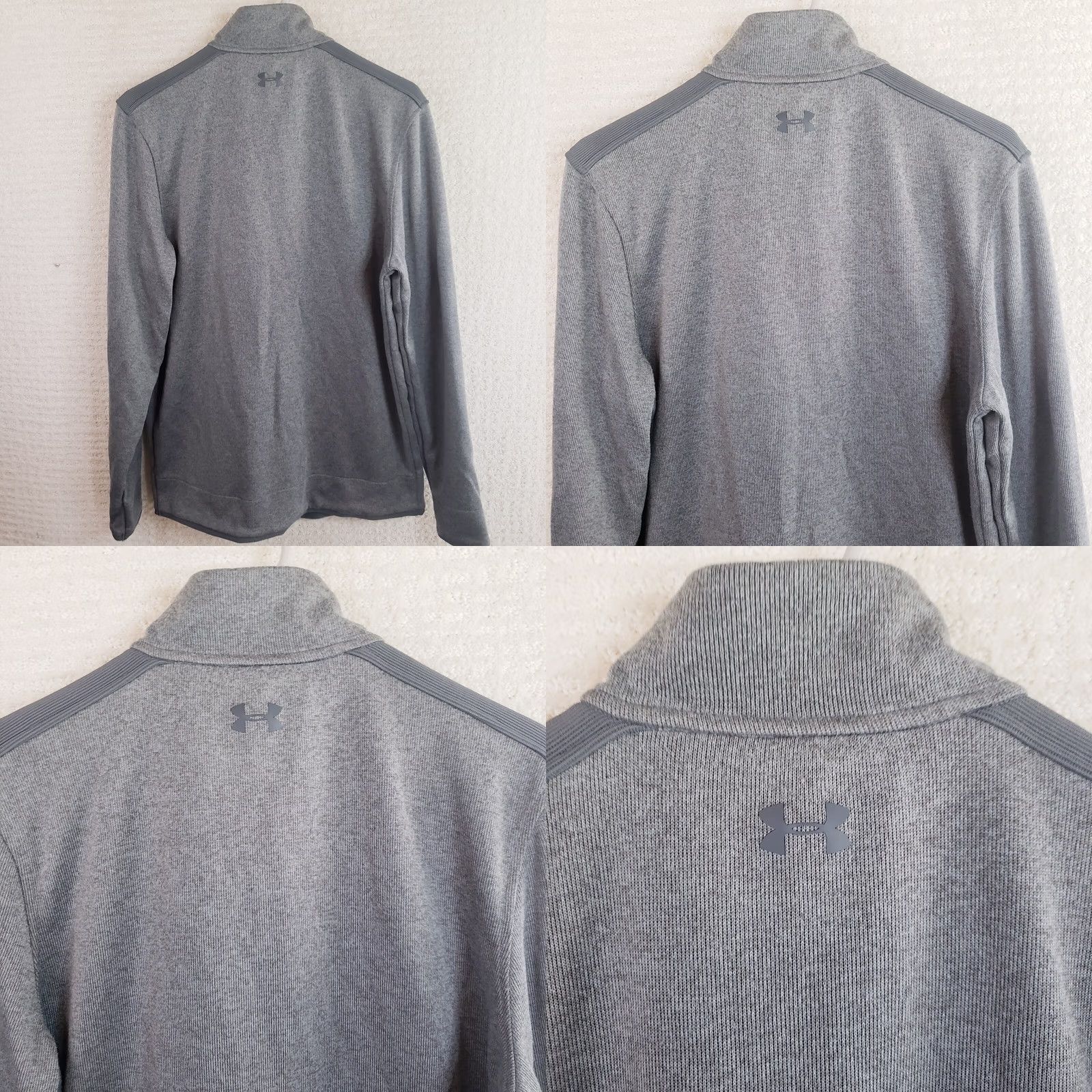 Under Armour Under Armour Cold Gear Sweater Pullover M Gray 1/4 Zip Long Sleeve Ribknit Mens Winter Casual Sports Size US M / EU 48-50 / 2 - 8 Thumbnail