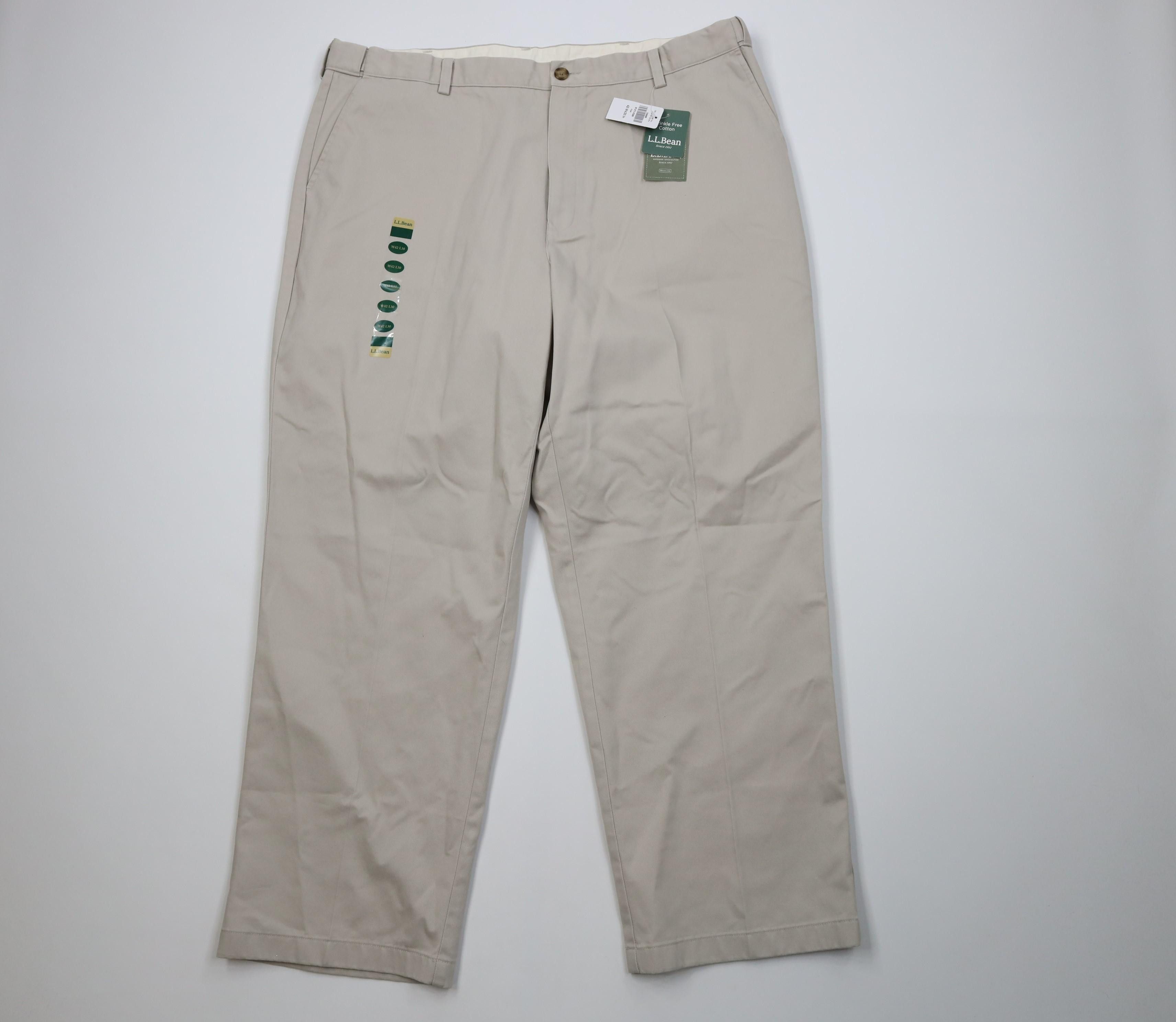L.L. Bean Deadstock Vintage 90s Y2K LL Bean Wide Leg Chino Pants Beige Size US 42 / EU 58 - 1 Thumbnail
