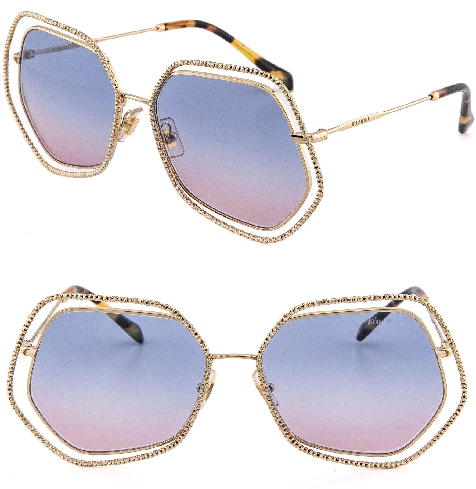 Miu Miu MIU MIU LA MONDAINE MU58VS Purple Gold Geometric 58V 58VS Size ONE SIZE - 1 Thumbnail