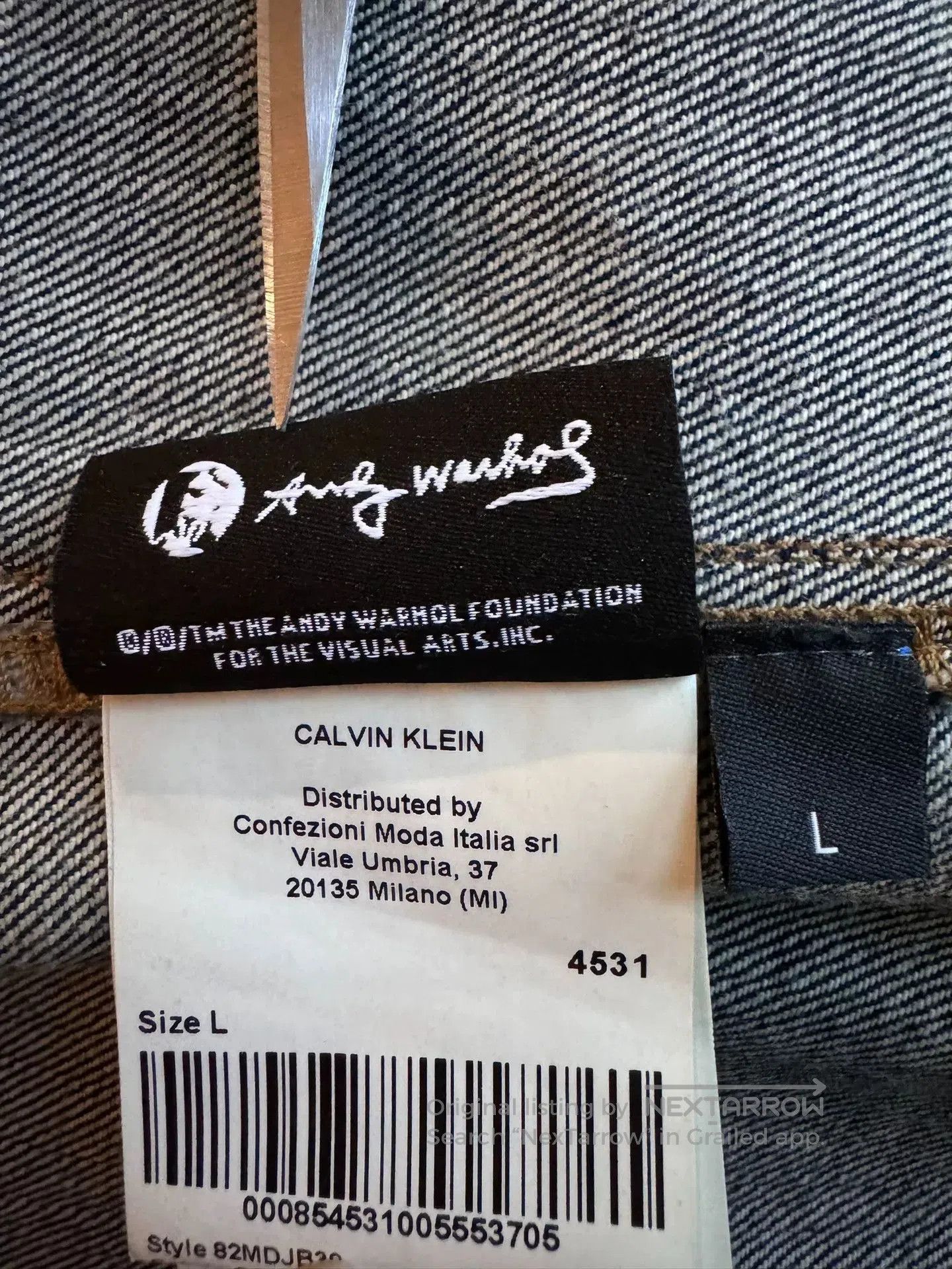 Calvin Klein 205W39NYC CALVIN KLEIN Denim Jacket with Graphic Print. Size US L / EU 52-54 / 3 - 7 Thumbnail