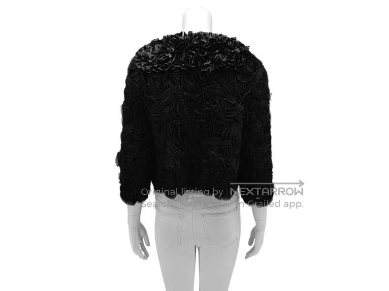 Givenchy Givenchy Black 3D Flower Jacket Size XS / US 0-2 / IT 36-38 - 2 Thumbnail