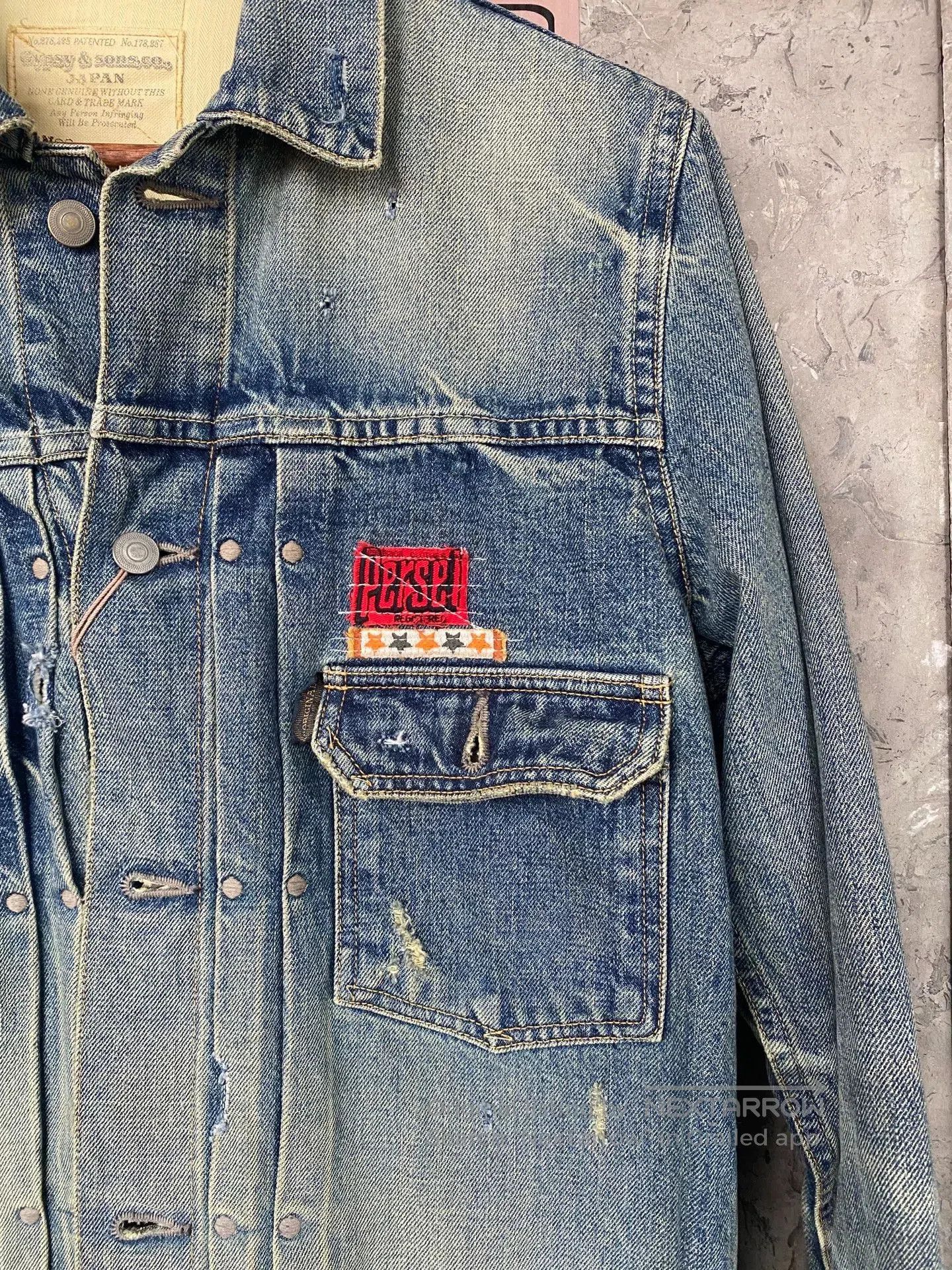 Gypsy Gypsy&sons Heavy Washed Distressed Denim Jacket. Size US M / EU 48-50 / 2 - 3 Thumbnail