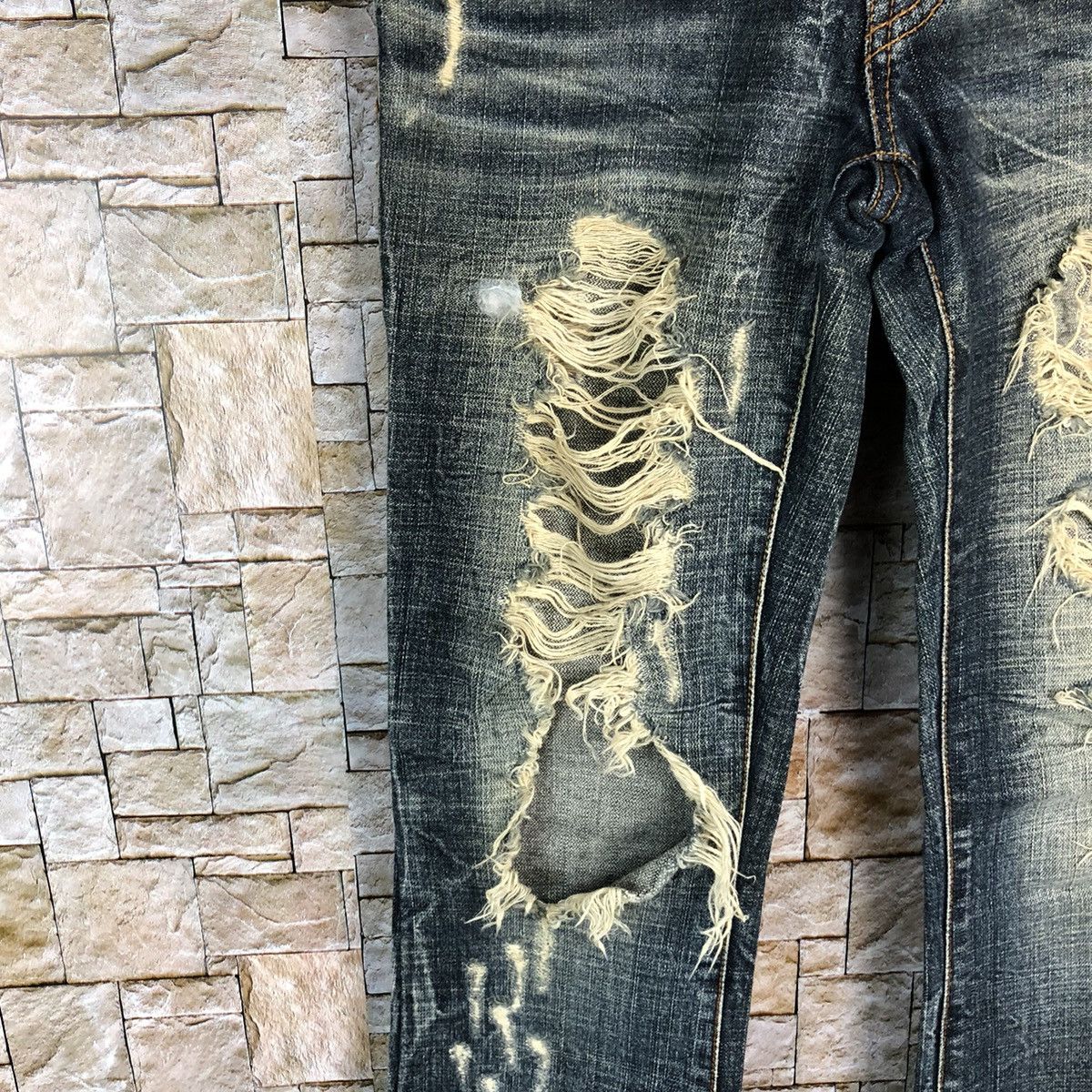 Japanese Brand Detail Blue Distressed Denim Pants #A132 Size 25" / US 0 / IT 36 - 10 Thumbnail