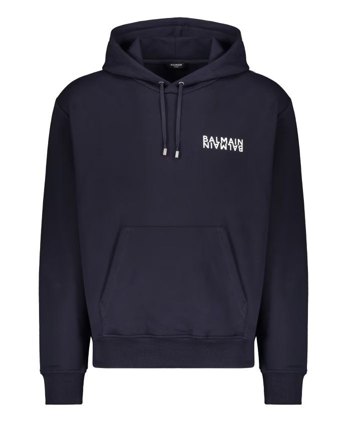 Balmain o1y0426 Logo Hoodie in Midnight Blue Size US XL / EU 56 / 4 - 1 Thumbnail