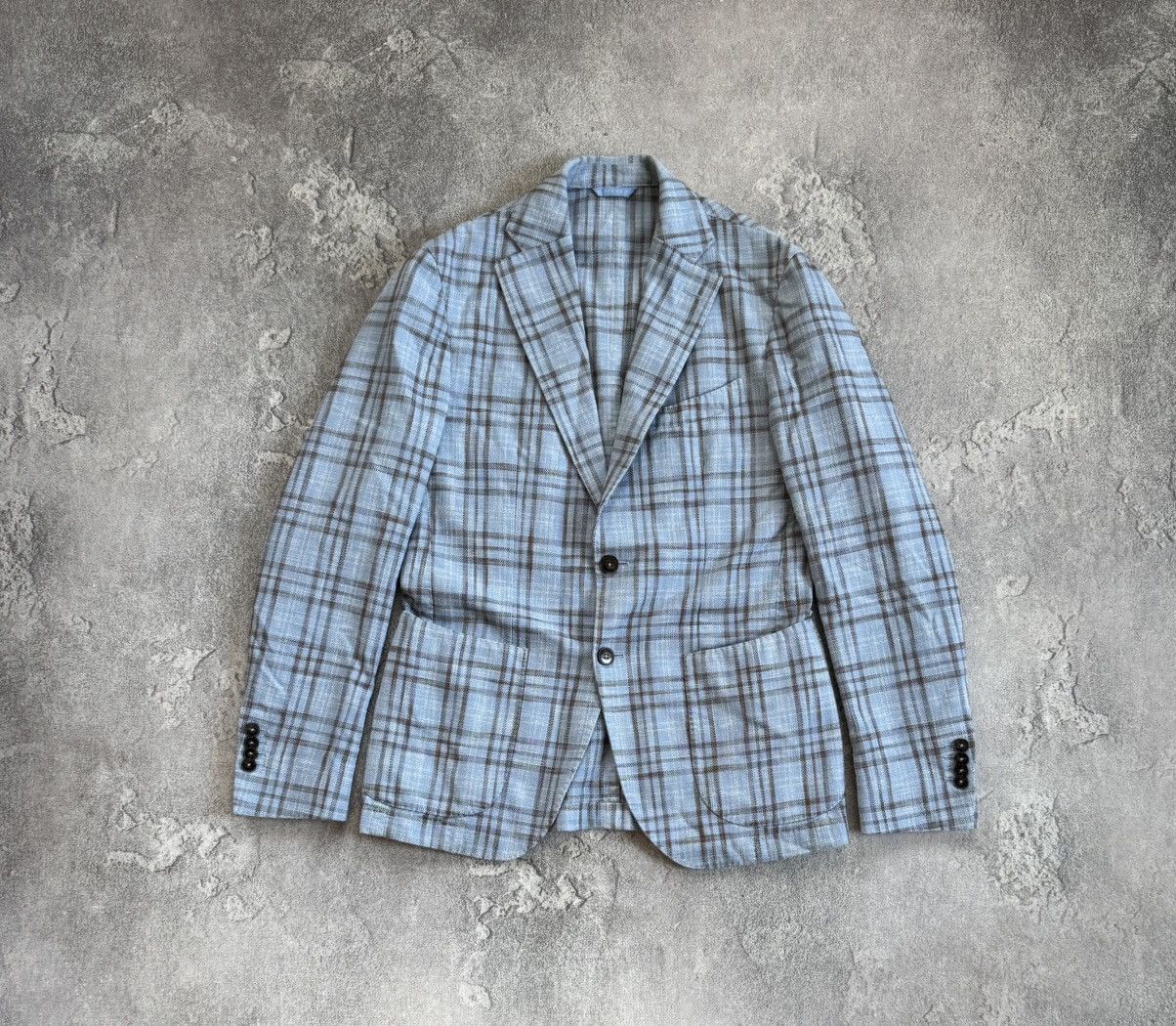 L.B.M. 1911 L.B.M. 1911 tailored Chekered wool blazer casual jacket Size 48R - 6 Thumbnail