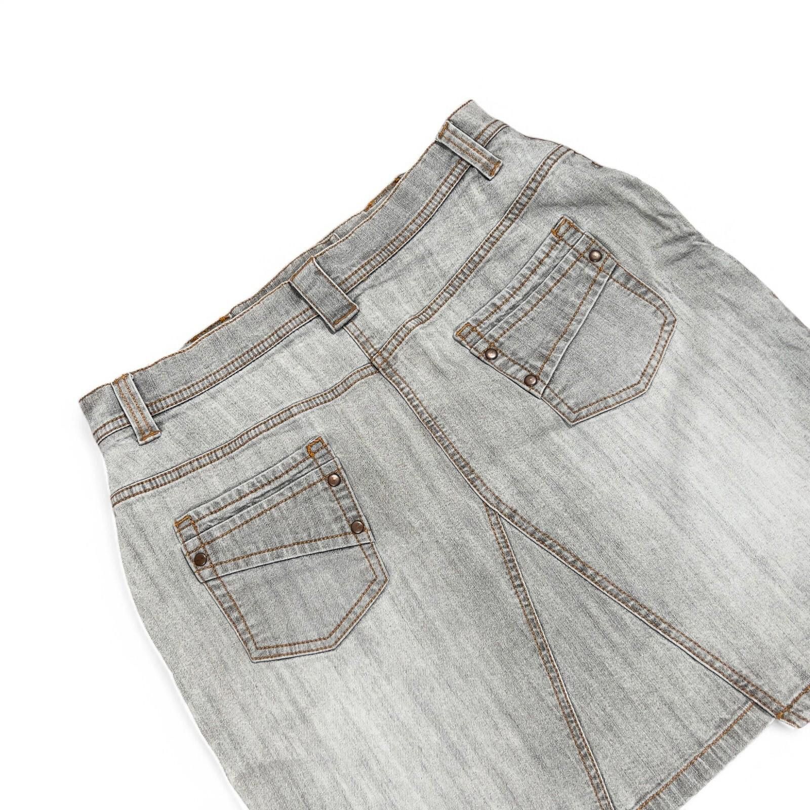 The Unbranded Brand Vintage Y2K Light Grey Denim Cargo Midi Skirt Size M Size 28" / US 6 / IT 42 - 9 Thumbnail