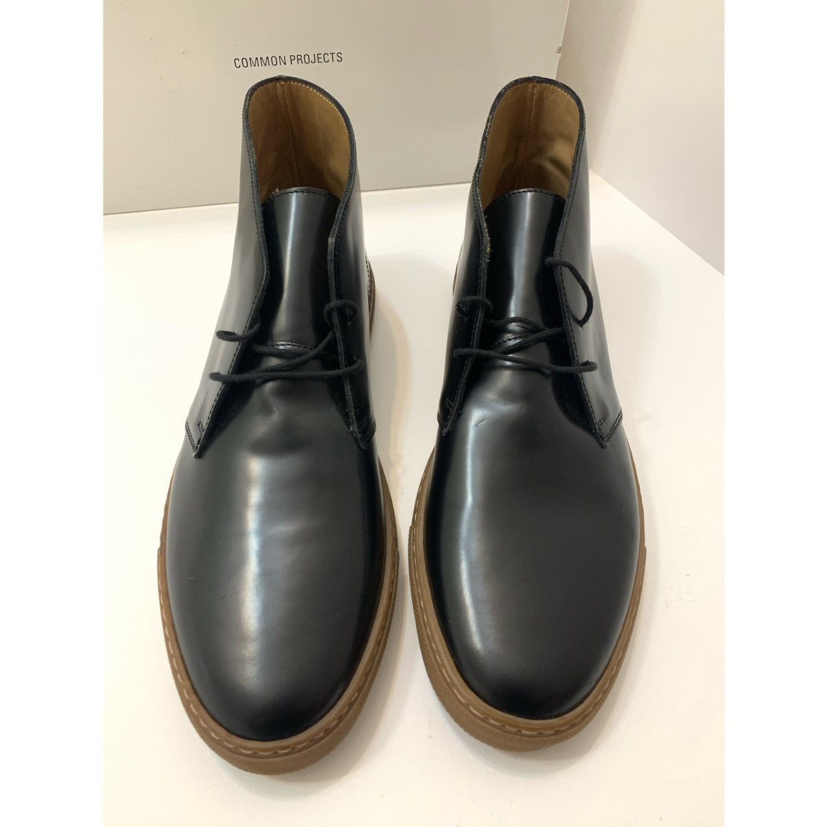 Common Projects COMMON PROJECTS CHUKKA SHINY BLACK BOOT Size US 9 / EU 42 - 2 Thumbnail