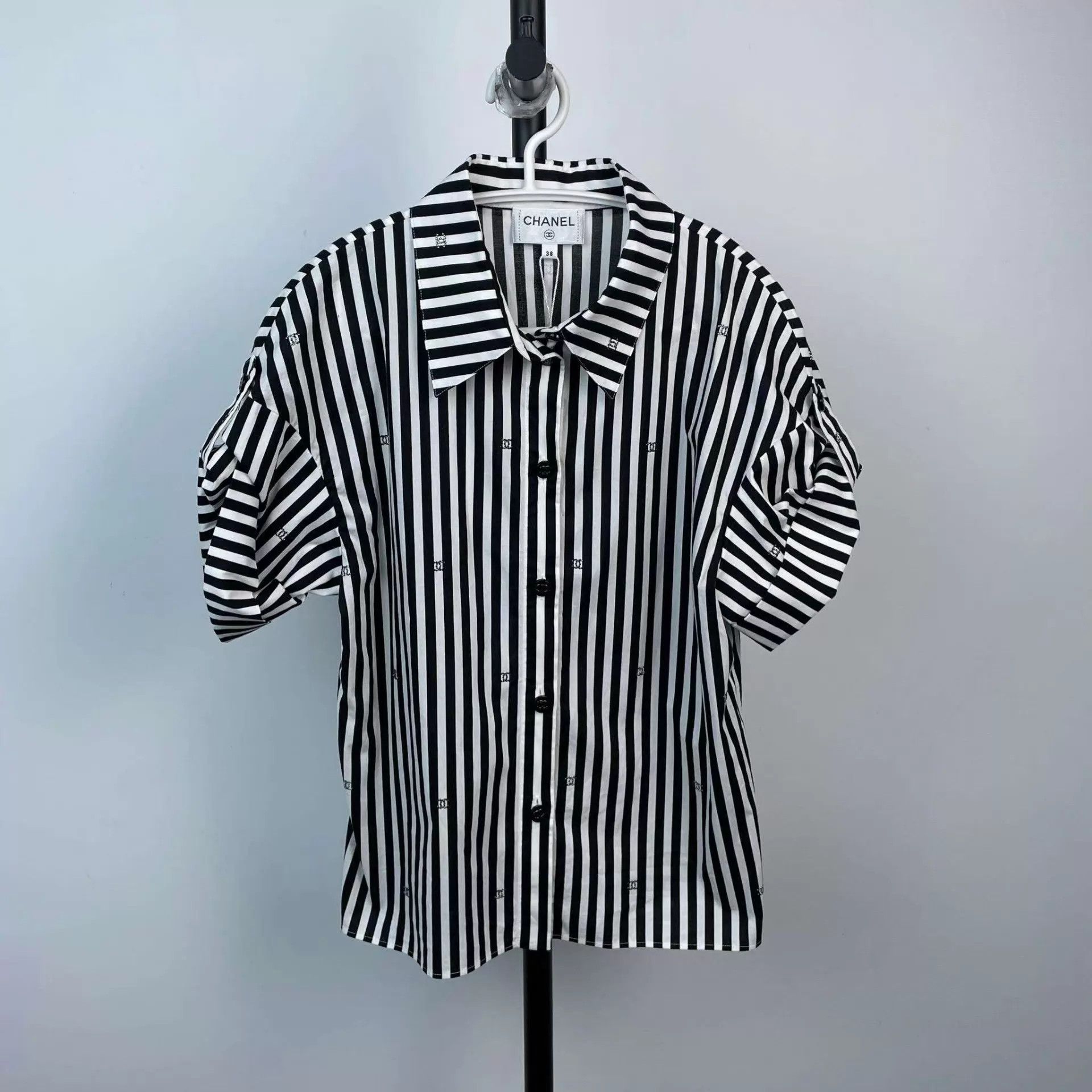 Chanel Chanel 97 New 24coco Beach Stripe SS Shirt 38 Size S / US 4 / IT 40 - 1 Thumbnail