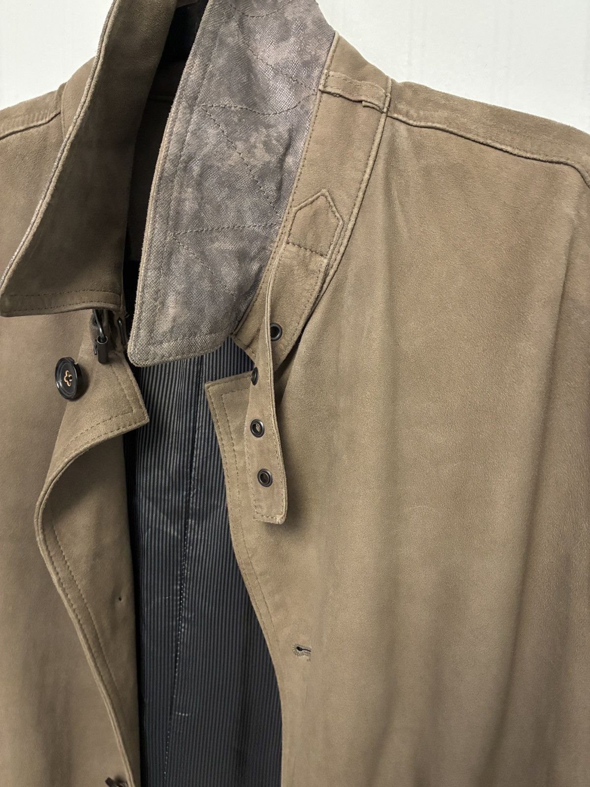 John Varvatos Goat Suede Trench Coat Jacket EU 52 USA 42 Size US L / EU 52-54 / 3 - 4 Thumbnail