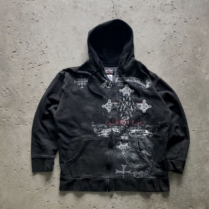 Ed Hardy Crazy Vintage Y2K MMA Elite Affliction Cross Style Hoodie ...