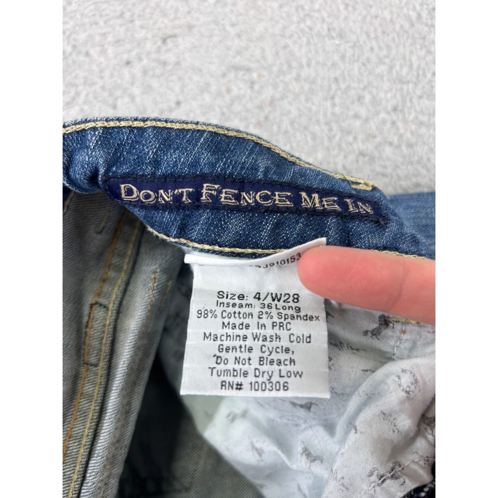Denime Cowgirl Up Jeans Women 4 26x34 Blue Denim Boot Cut Cotton Dont Fence Me Size 27" / US 4 / IT 40 - 7 Thumbnail
