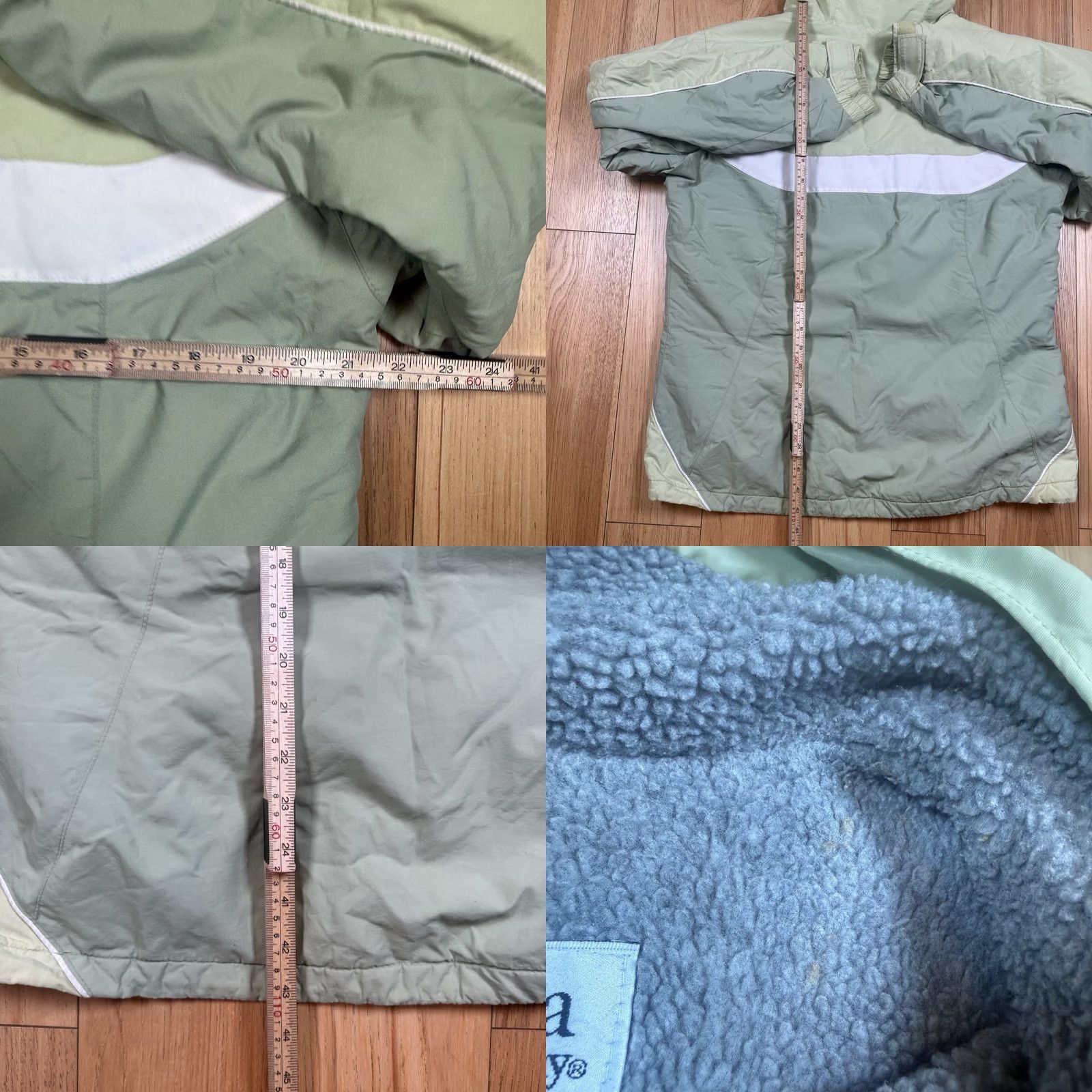 Rains VINTAGE Columbia Jacket Women's Large Green Hooded Full Zip Rain Snow Sherpa Size L / US 10 / IT 46 - 8 Thumbnail