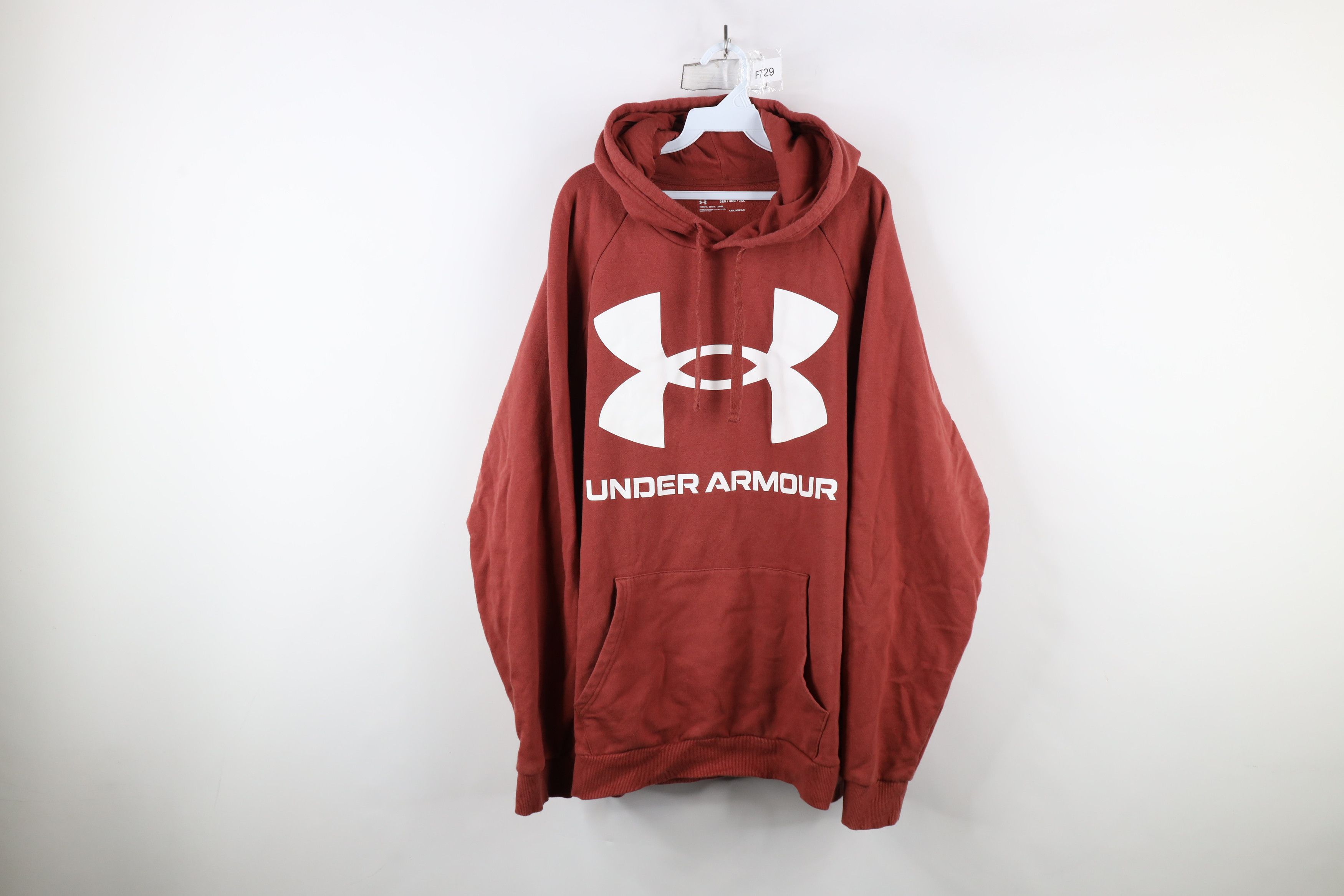 Under Armour × Vintage Under Armour Spell Big Logo ColdGear Hoodie Sweatshirt Red Size US XXL / EU 58 / 5 - 1 Thumbnail