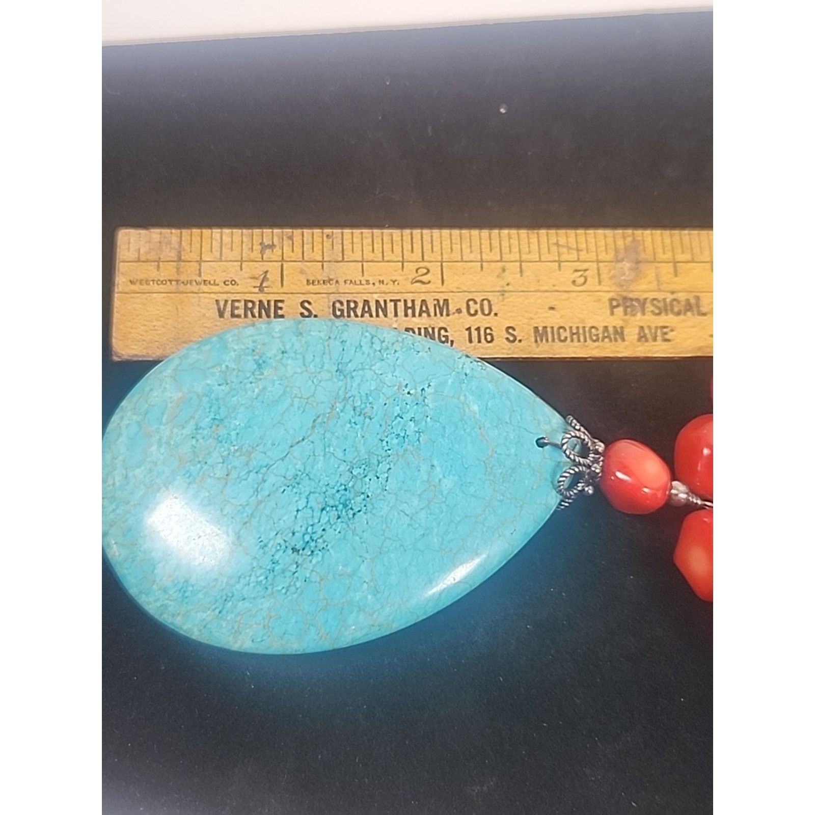 Other TURQUOISE RED CORAL STERLING SILVER PENDANT NATURAL STONE Size ONE SIZE - 5 Thumbnail