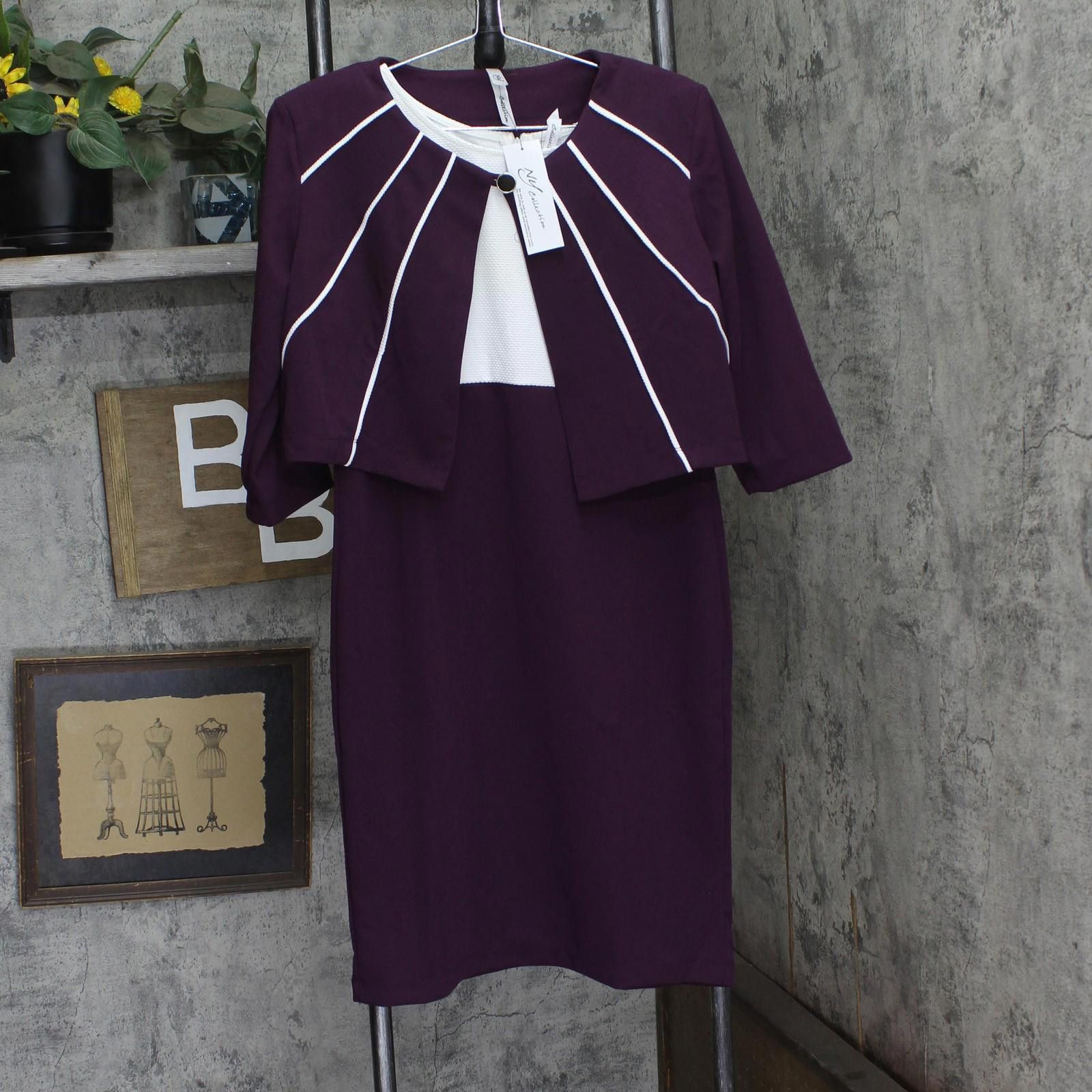 Other Nwt Ny Collection Set With Jacket Plum Purple / White 10p Size L / US 10 / IT 46 - 1 Thumbnail