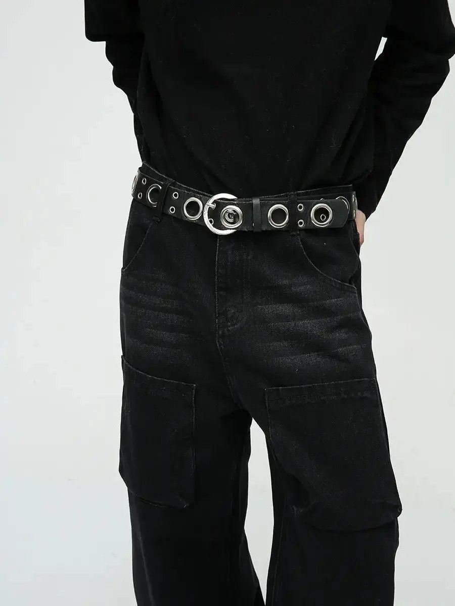 Japanese Brand Retro loose straight leg wide leg fringed jeans Size US 32 / EU 48 - 4 Thumbnail