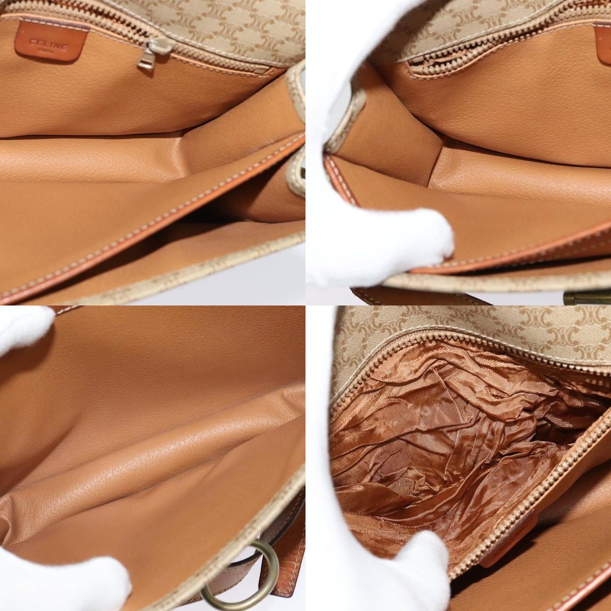 Celine CELINE Macadam Canvas Shoulder Bag Pvc Beige Gold Size ONE SIZE - 12 Thumbnail