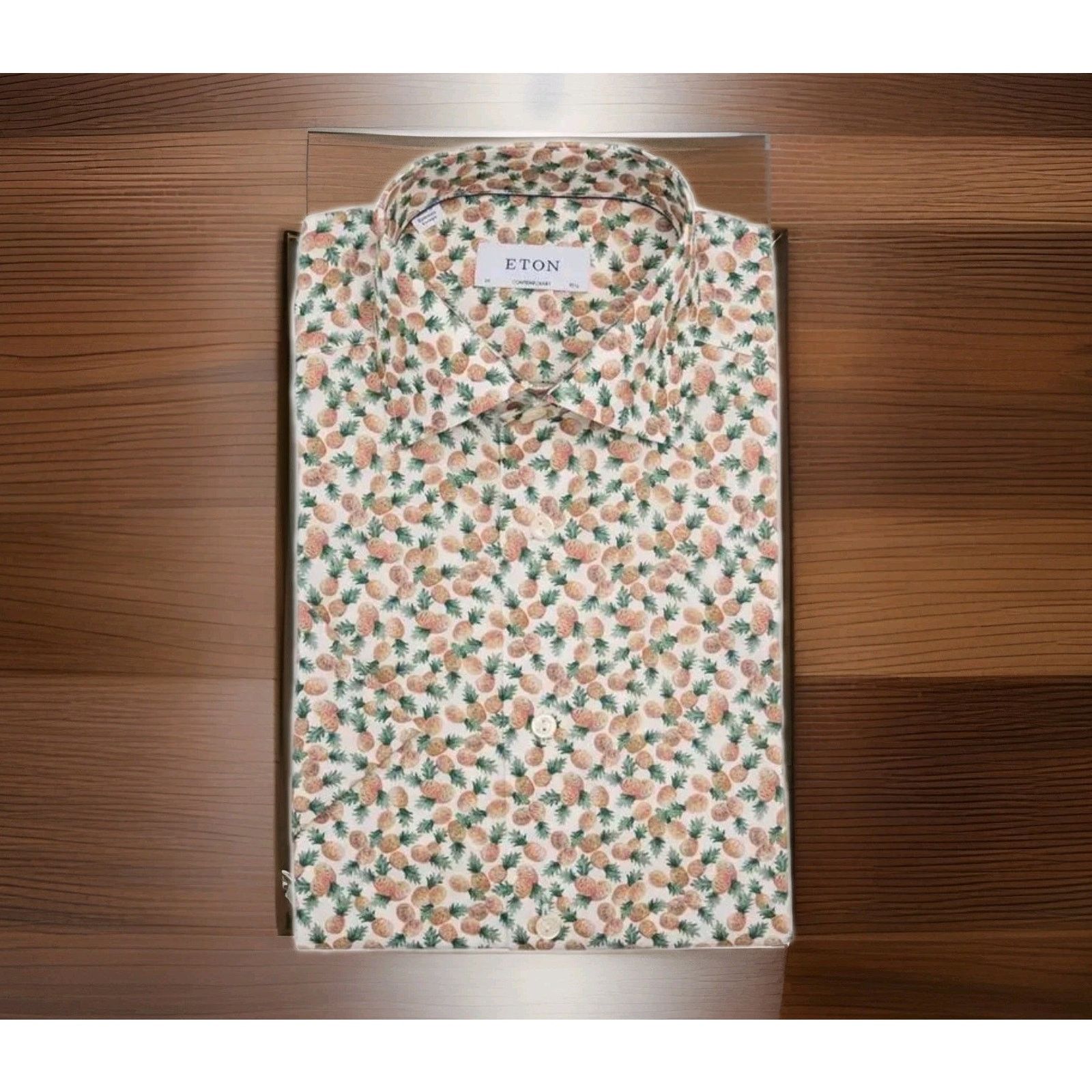 Eton Eton Dress Shirt Contemporary Fit Pineapple Print Size 44 Size US S / EU 44-46 / 1 - 1 Thumbnail